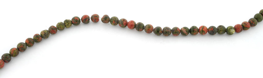 4mm Round Unakite Gemstone Beads for Jewelry Making - Natural Healing Stone Beads for Bracelets, Necklaces & DIY Crafts (15