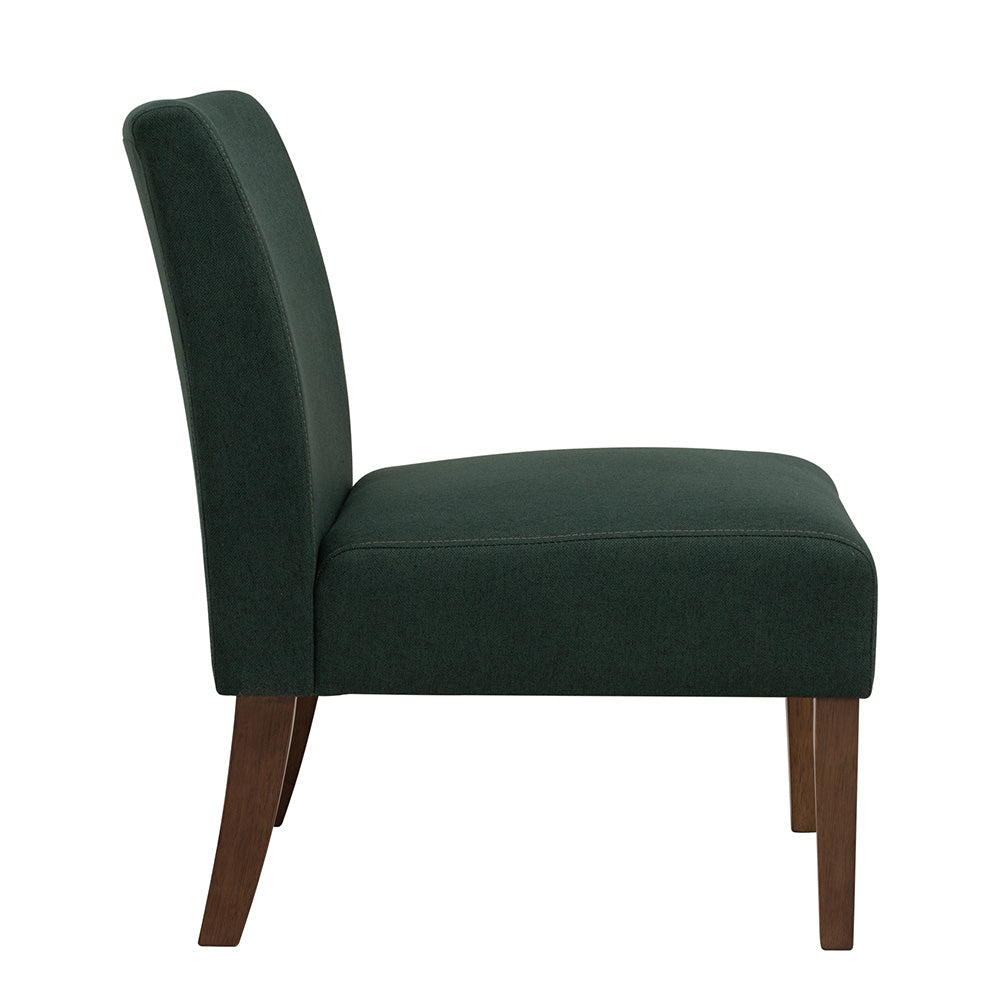 JOLLY Lounge Chair - Modern Kale & Walnut Accent Chair for Living Room, Bedroom, or Office - Comfortable Reading Chair with Stylish Design