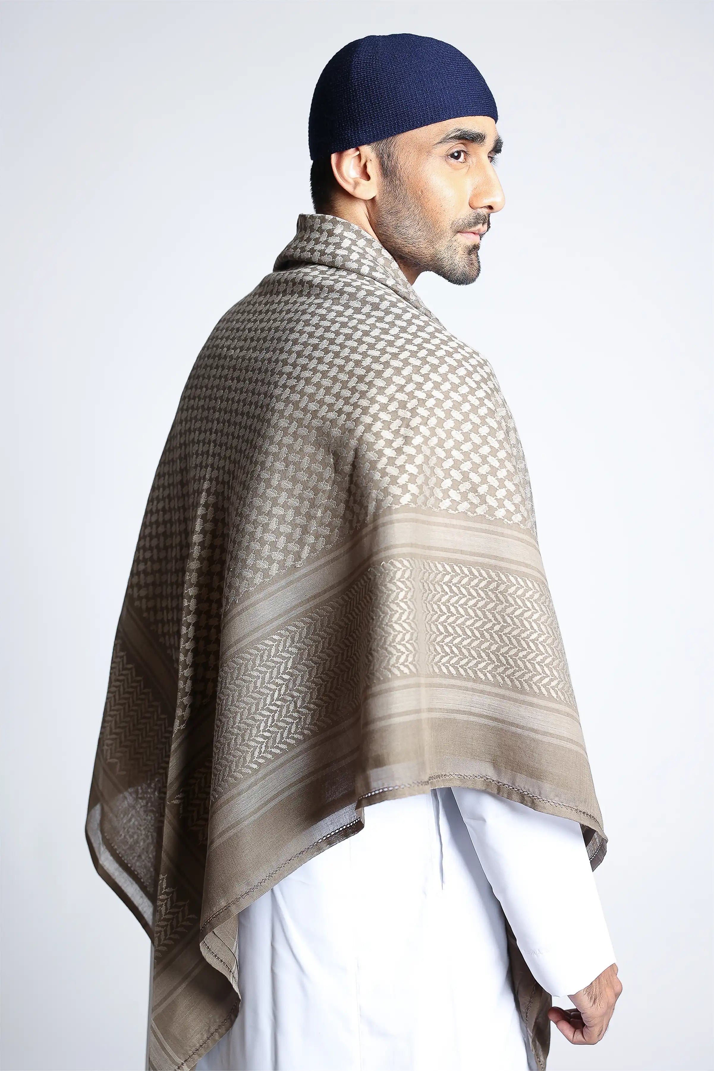 Premium Light Olive Brown Shemagh Scarf - Soft Cotton Arab Keffiyeh for Men & Women - Perfect for Outdoor, Hiking, Camping, and Fashion Accessory