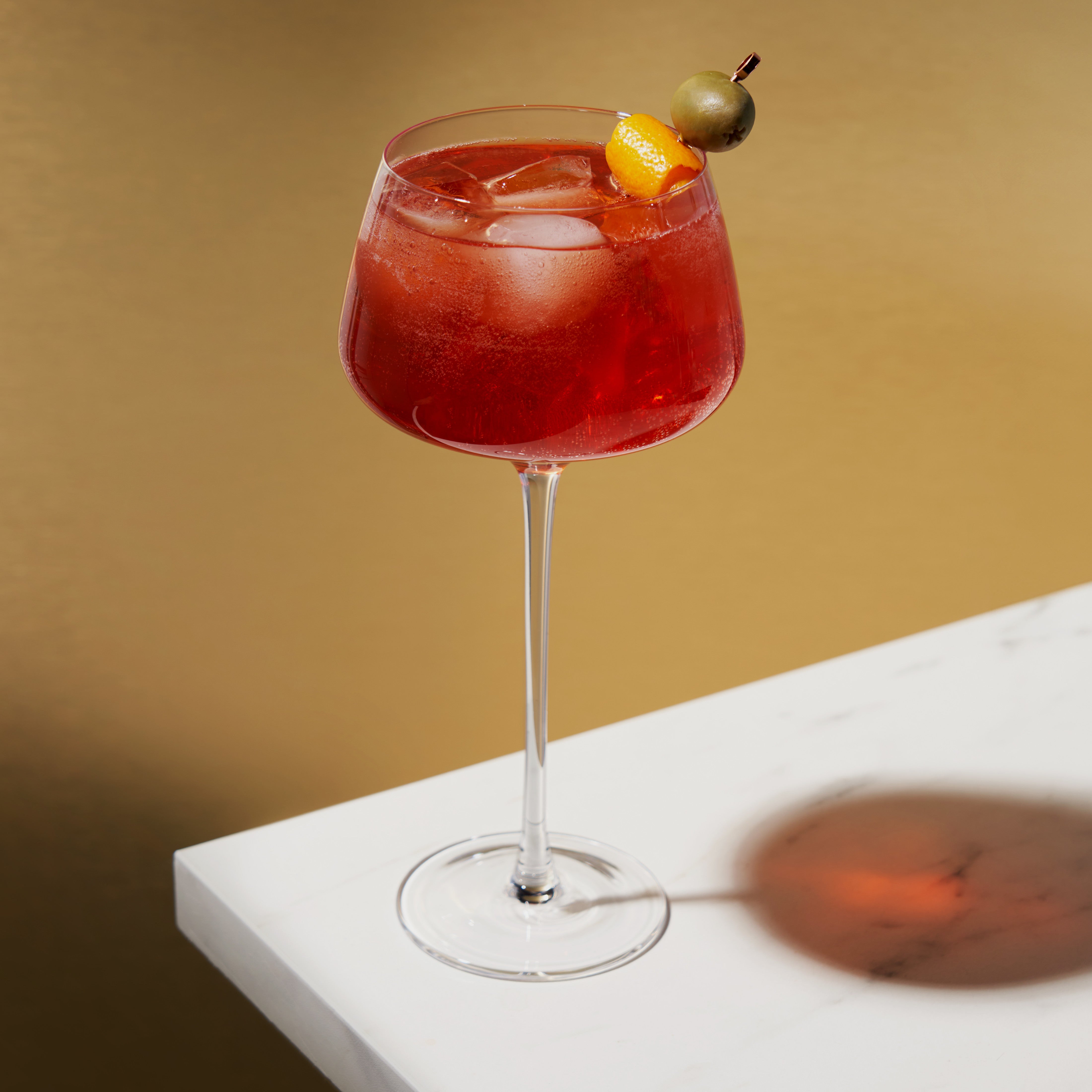 Raye Angled Crystal Amaro Spritz Glasses - Set of 2 Elegant Cocktail Glasses for Aperitifs, Spritz & Italian Drinks - Perfect for Home Bar, Dinner Parties & Gifts