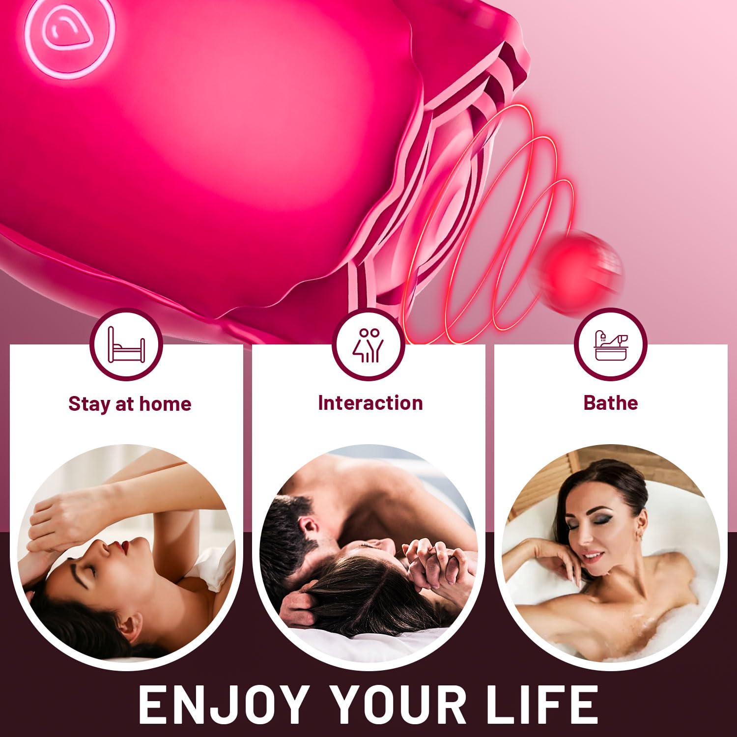 Rose Vibrators for Women - 10 Speed Magnetic Rose Toy with Flower Shape, Waterproof & Rechargeable - Perfect for Couples Play, Solo Pleasure & Sensual Massage