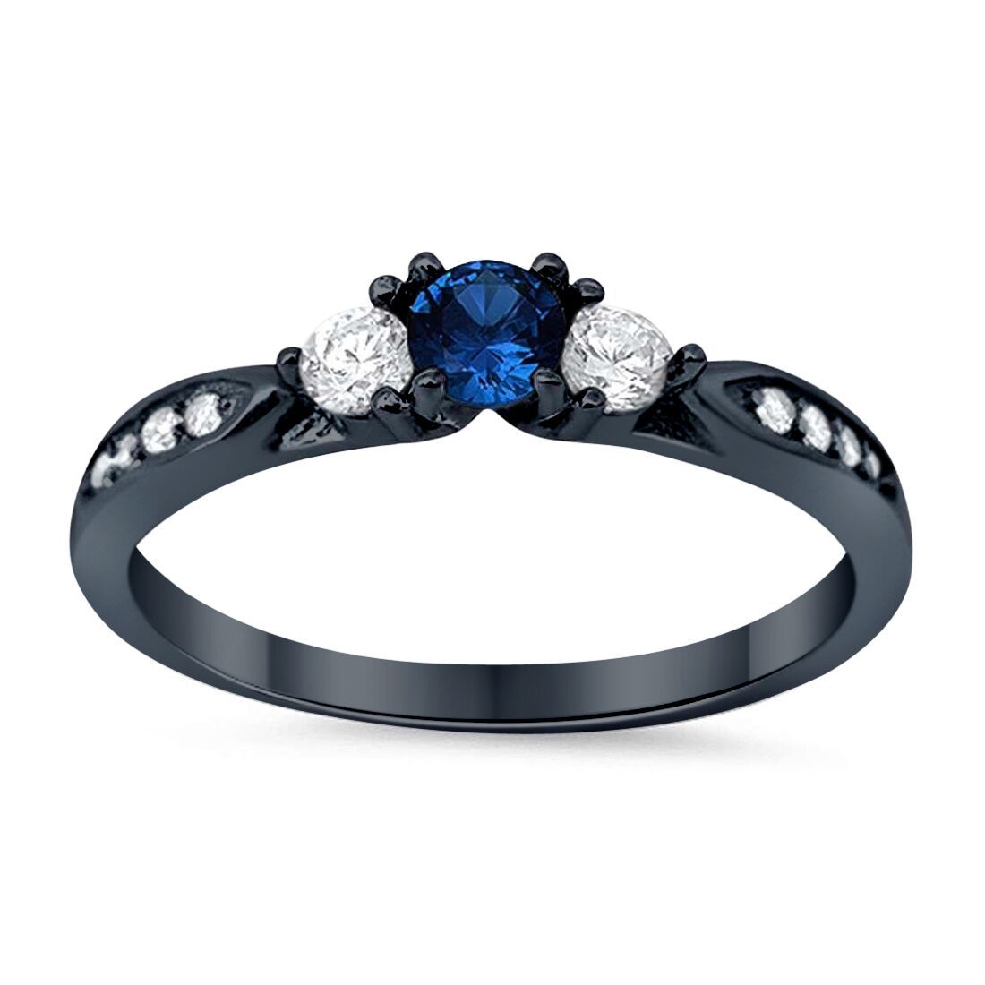 3 Stone Wedding Engagement Ring - Round Cubic Zirconia 925 Sterling Silver Ring for Women - Perfect for Proposals, Anniversaries & Special Occasions