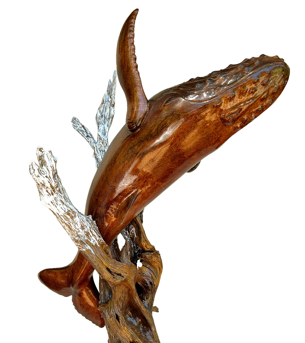 Handcrafted Koa Wood Skydiver Sculpture by Artist Craig Nichols - Unique Hawaiian Home Decor & Gift for Adventure Lovers