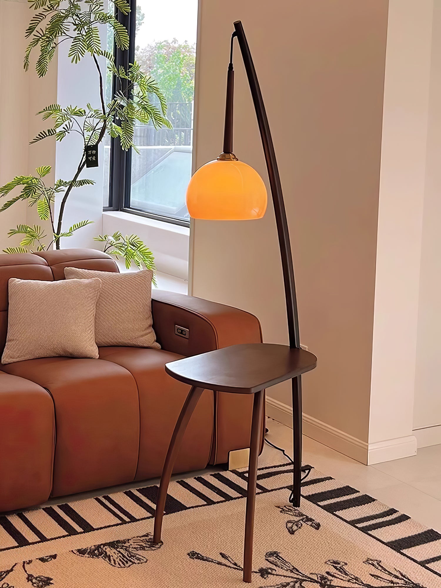 Modern Arc Sphere Floor Lamp - Adjustable LED Standing Light for Living Room, Bedroom & Office - Stylish Ambient Lighting for Home Decor