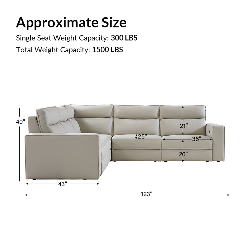 EliteNest Smart Modular Sofa with Power Recliners - Easy Assembly, Customizable Living Room Furniture for Modern Home & Entertainment Spaces