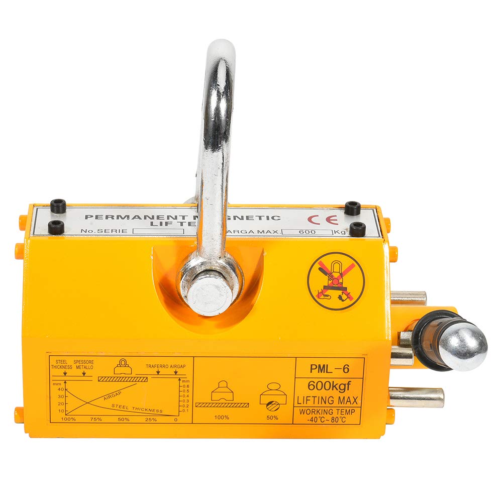 600KG Steel Magnetic Lifter - Heavy Duty Crane Hoist with 1320lb Lifting Capacity - Perfect for Metal Scrap Handling, Construction Sites & Industrial Lifting Operations
