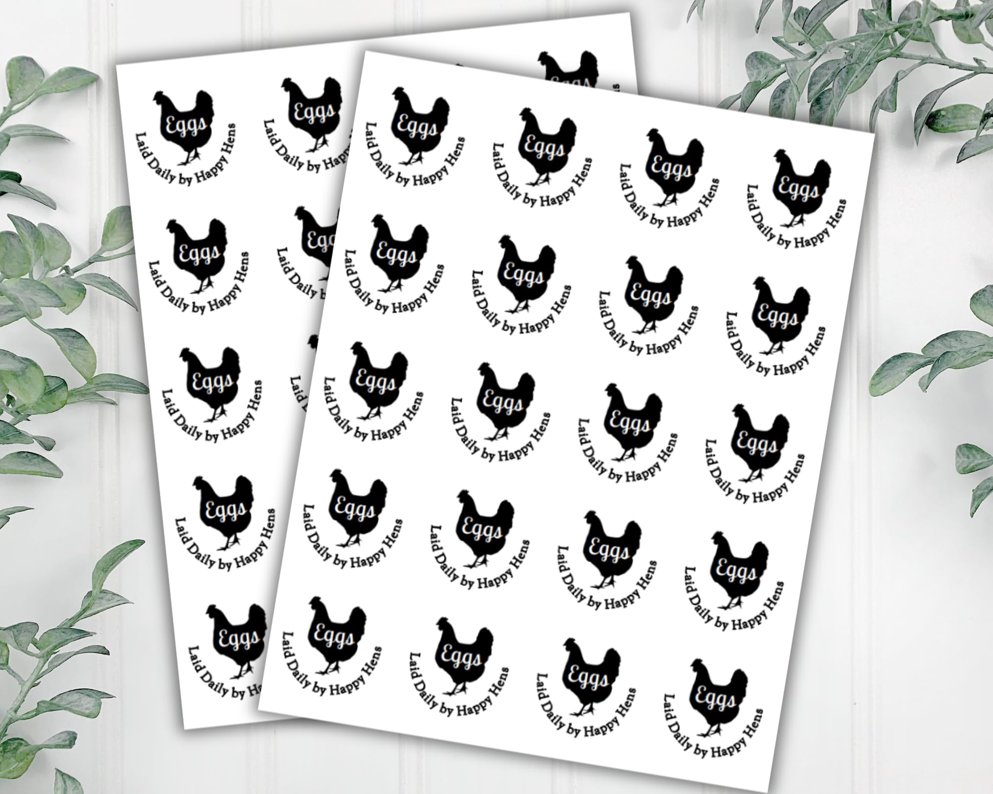 Happy Hens Egg Labels - Round Stickers for Farm Fresh Eggs