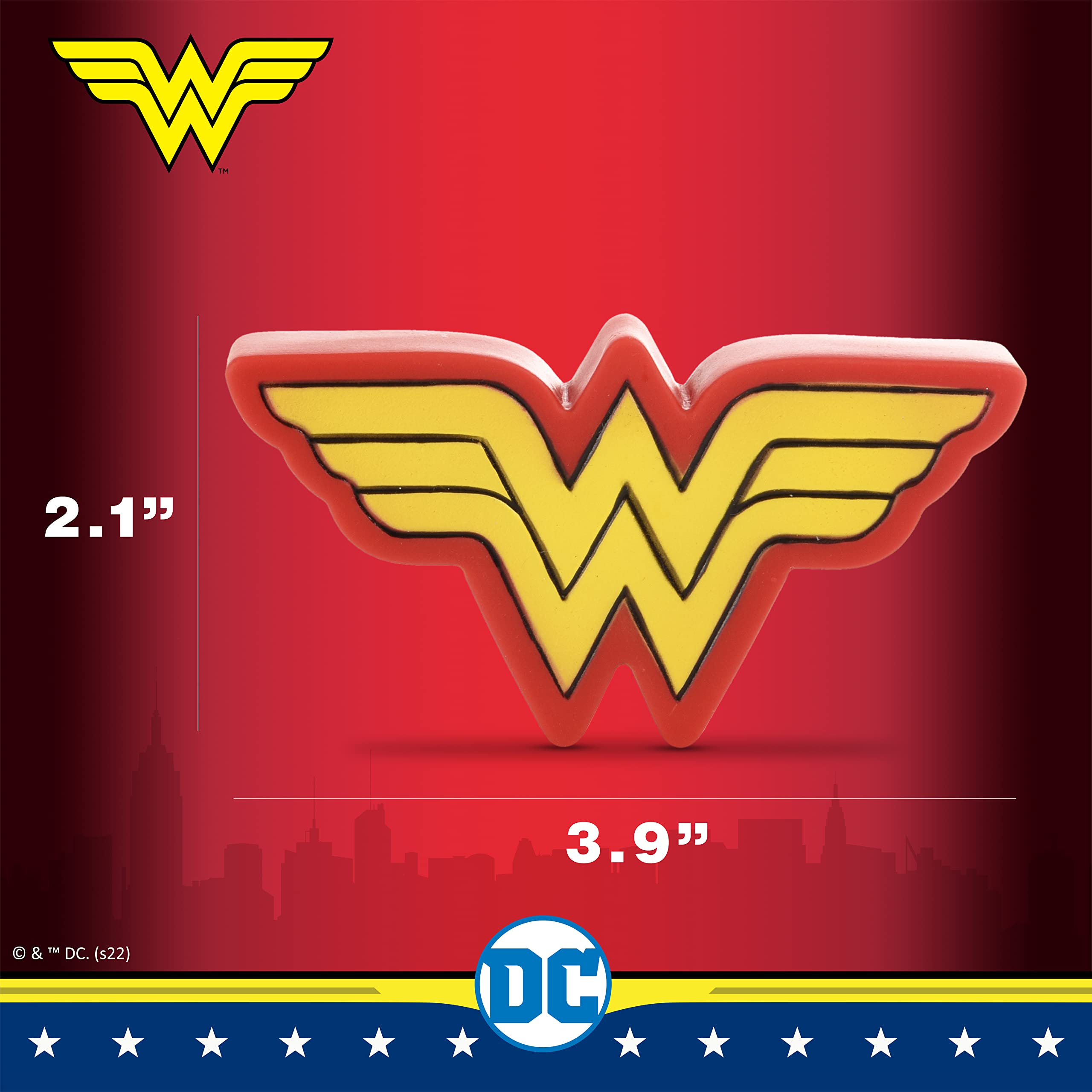 DC Comics Wonder Woman Squeaky Dog Toy - Vinyl & Plastic Chew Toy for All Dog Breeds | Officially Licensed Pet Toy for Playtime, Training & Fun | Perfect for Fetch, Tug-of-War & Interactive Play