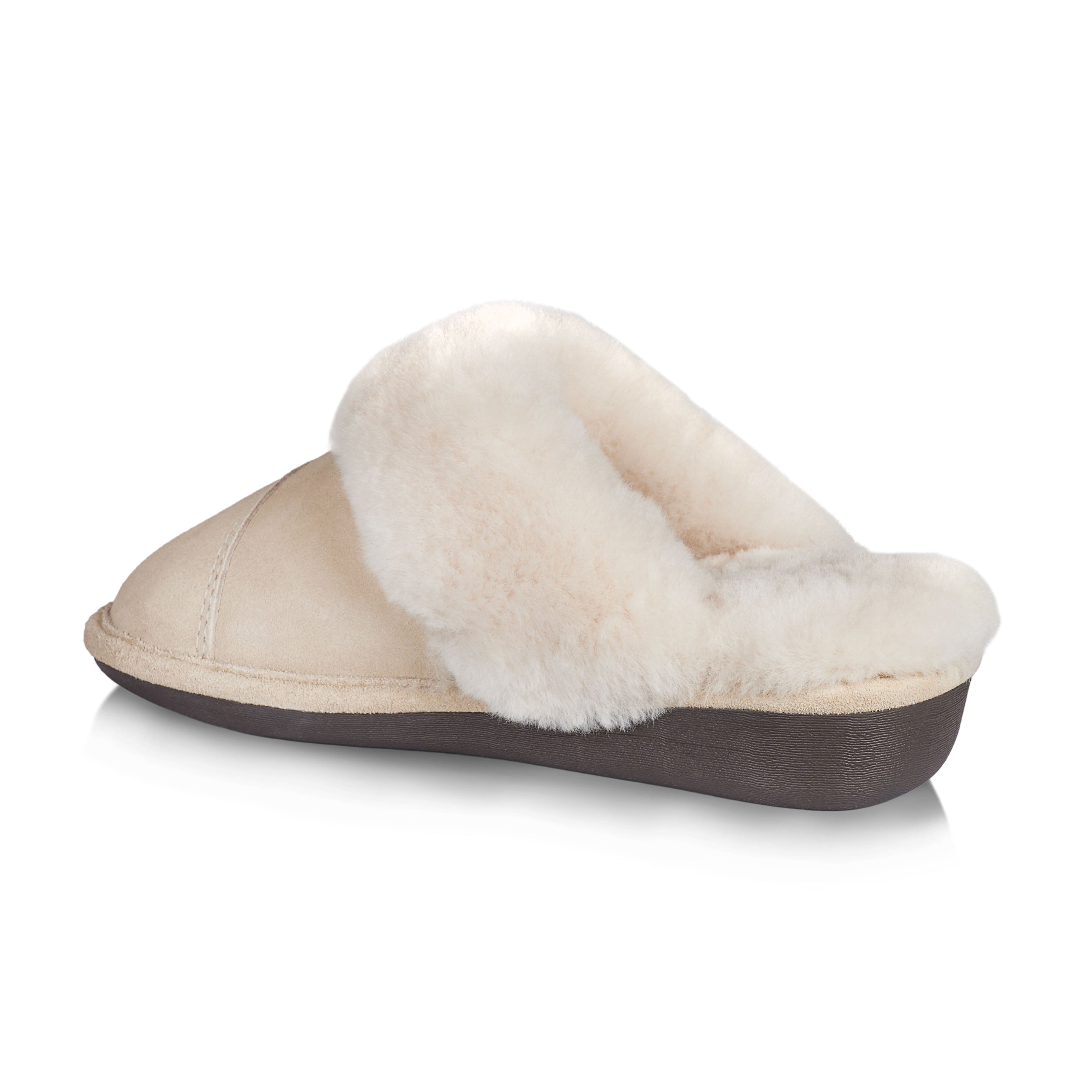 Joy Women's Fuzzy House Slippers - Soft Indoor/Outdoor Comfort Slides for Women, Cozy Winter Slippers with Memory Foam (Beige) - Perfect for Home, Lounge, and Relaxation