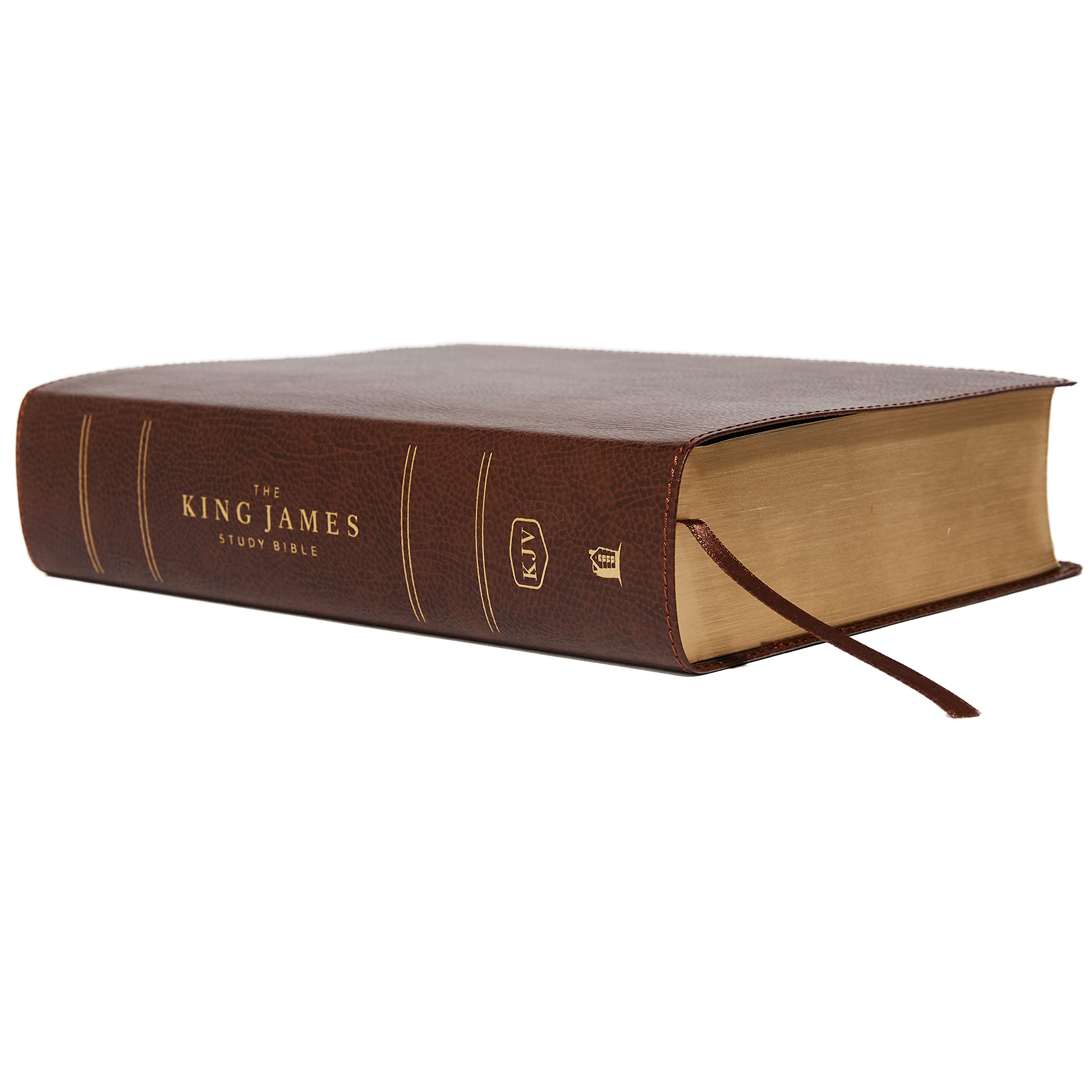 KJV The King James Study Bible - Bonded Leather, Brown, Thumb Indexed, Red Letter, Full-Color Edition | Holy Bible King James Version | Perfect for Church, Bible Study & Personal Devotion