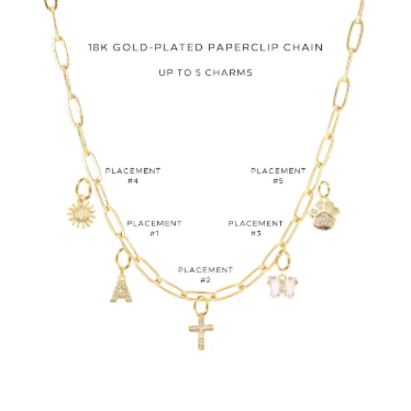 Elegant Charm Necklace with Assorted Charms - Perfect for Women's Fashion Jewelry & Gift Giving - $44.00 | Ideal for Everyday Wear, Parties & Special Occasions