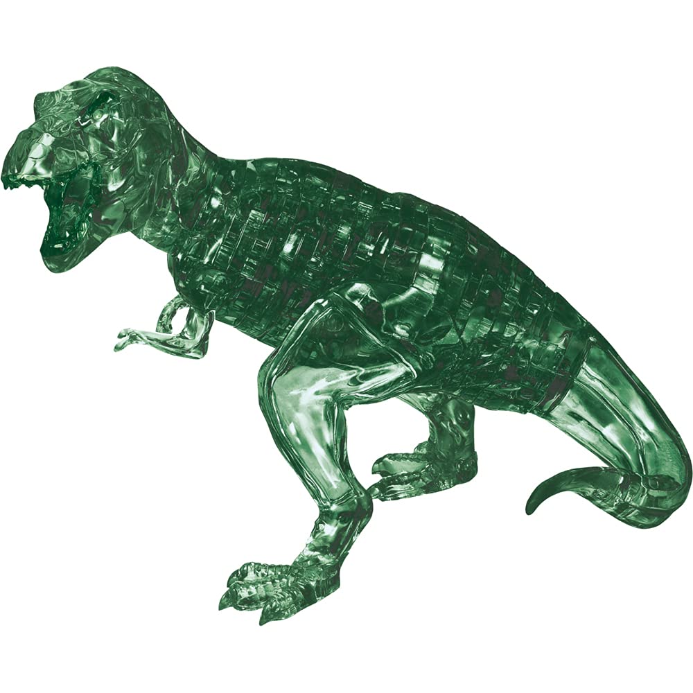 3D Crystal Puzzle - T-Rex Dinosaur Brain Teaser Game - 59162 Vert - Fun STEM Educational Toy for Adults & Kids - Perfect for Family Game Night & Stress Relief