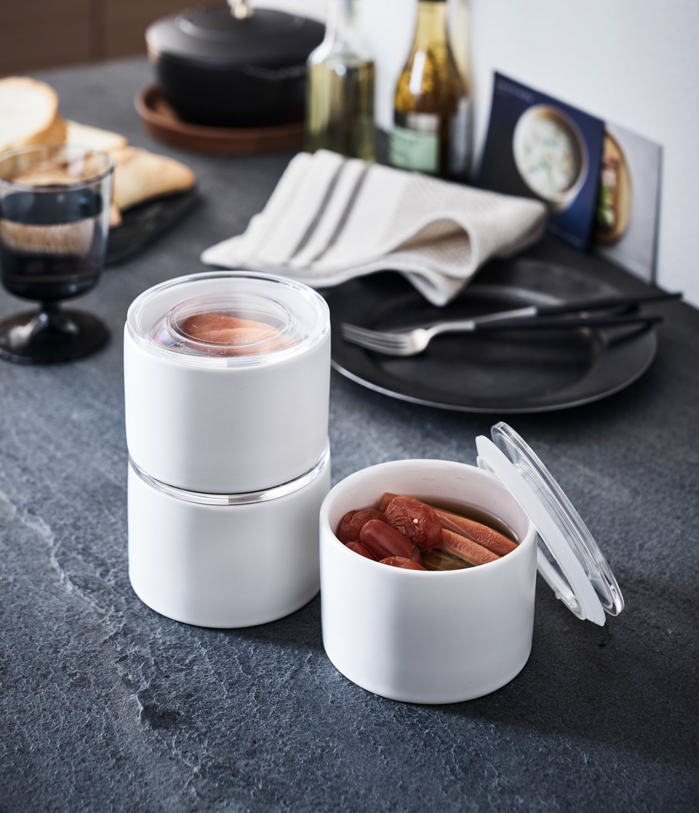 Premium Ceramic Canister Set with Airtight Lid - 2 Sizes (16oz & 32oz) for Kitchen Storage - Perfect for Coffee, Tea, Sugar & Flour Organization