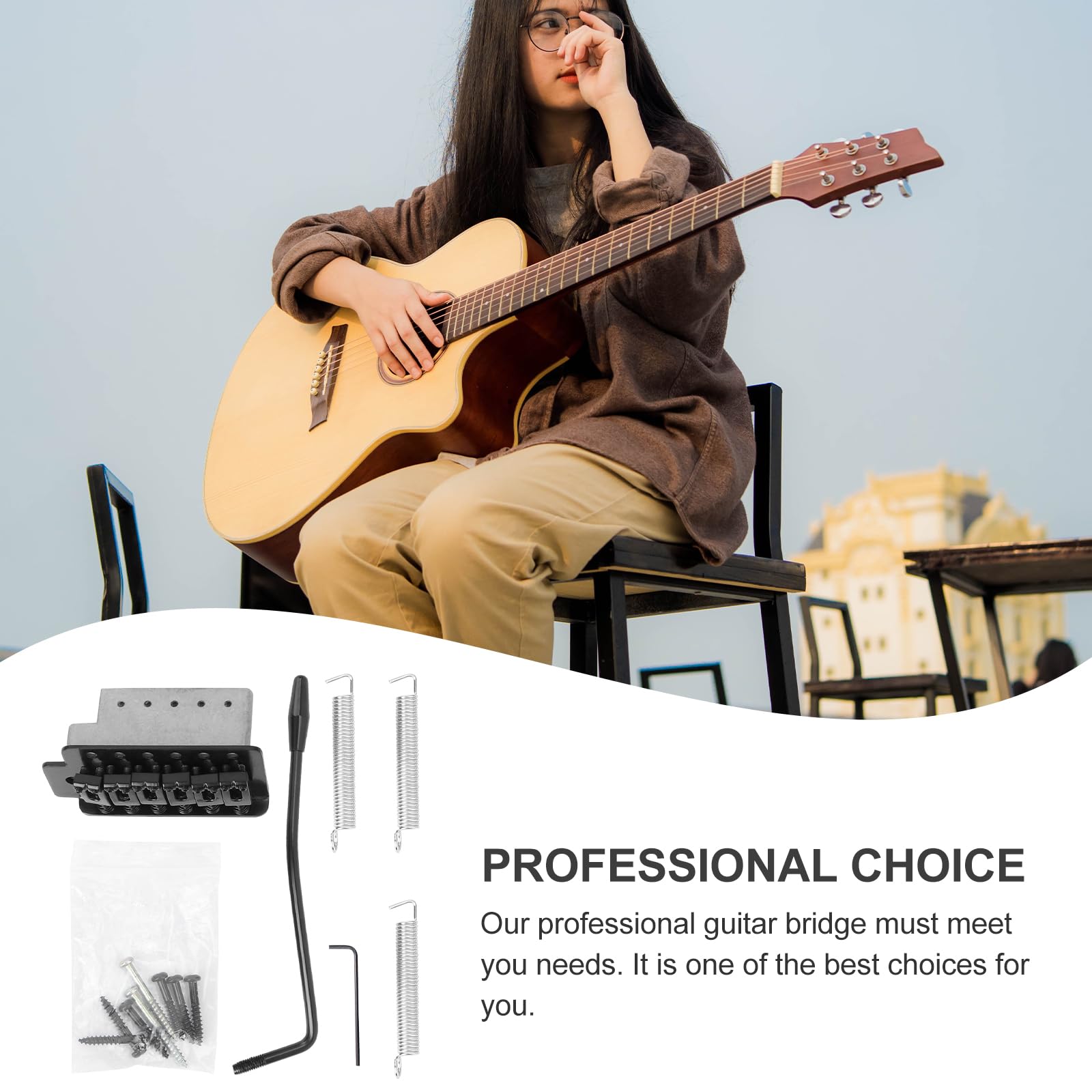 6 String Guitar Bridge & Saddle - Left Handed Electric Guitar Tremolo Bridge Replacement Parts | Perfect for DIY Guitar Repair & Upgrades