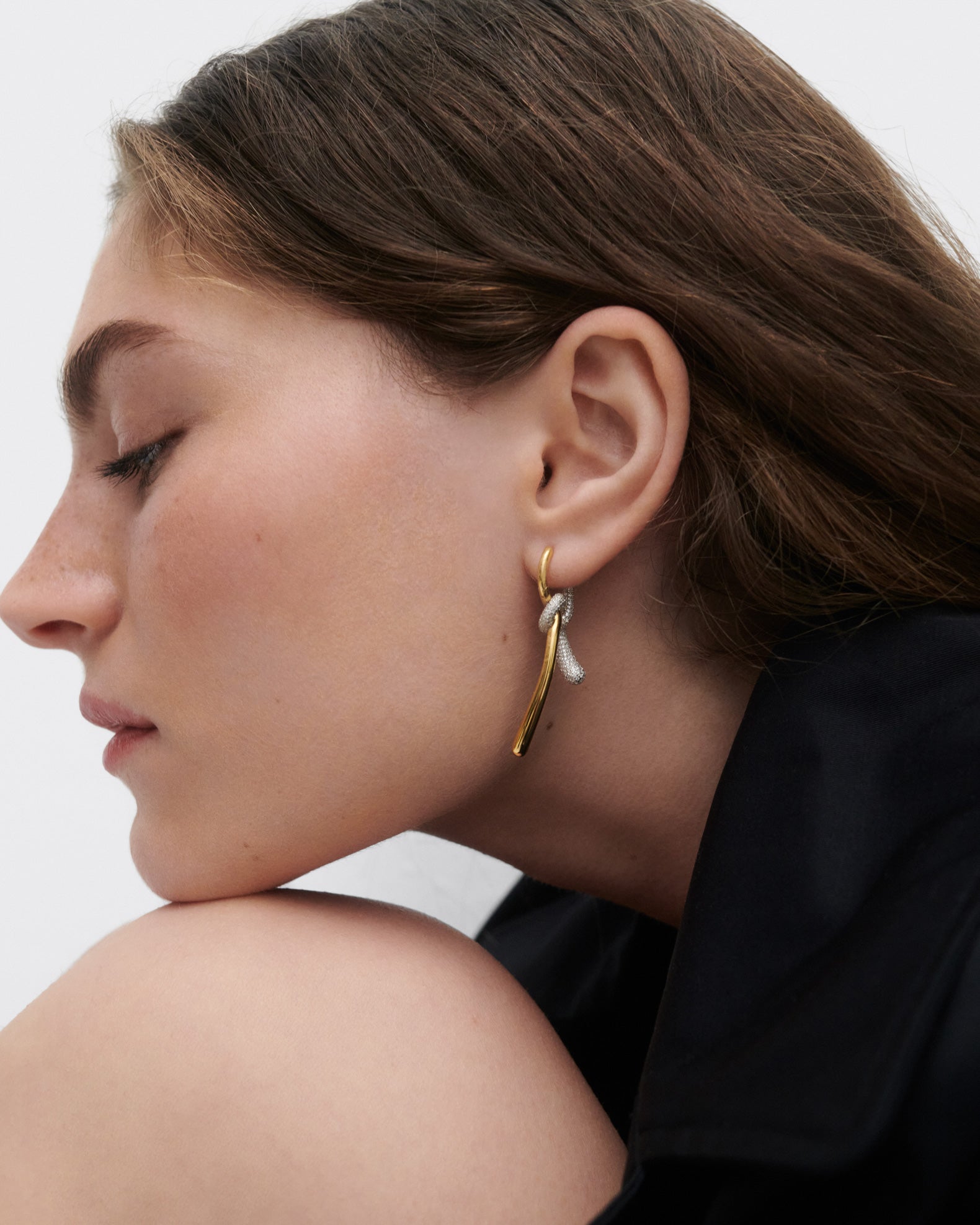 GRID3 Pavé Twist Hoop Earrings for Women - Sparkling Cubic Zirconia Dangle Earrings - Perfect for Parties, Weddings & Everyday Wear