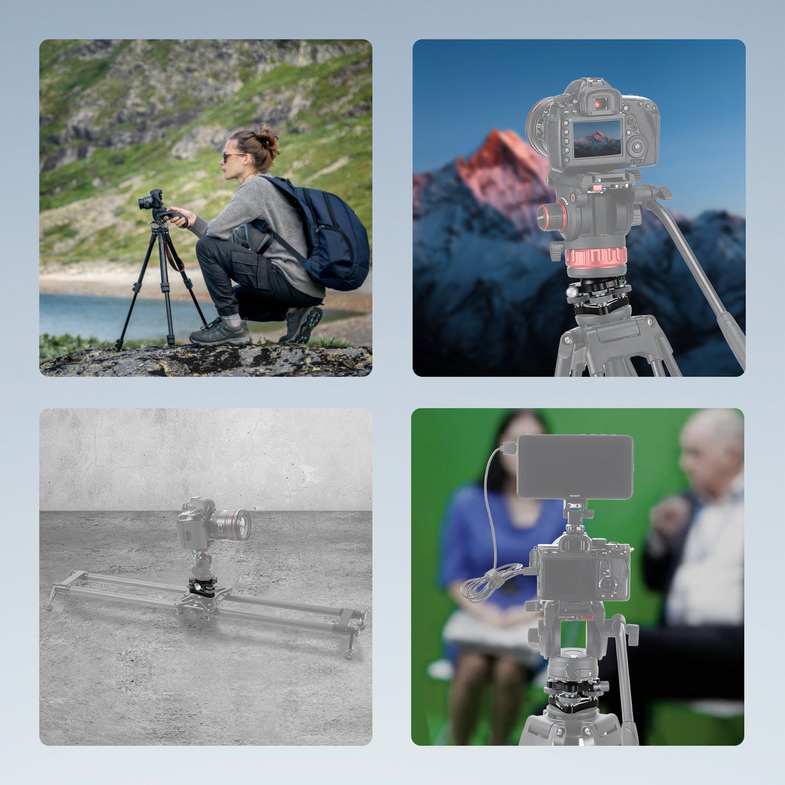 NEEWER LP66 Professional Tripod Leveling Base - 360° Panoramic Ball Head for DSLR Camera, Video, Photography - Perfect for Landscape, Travel & Studio Shooting