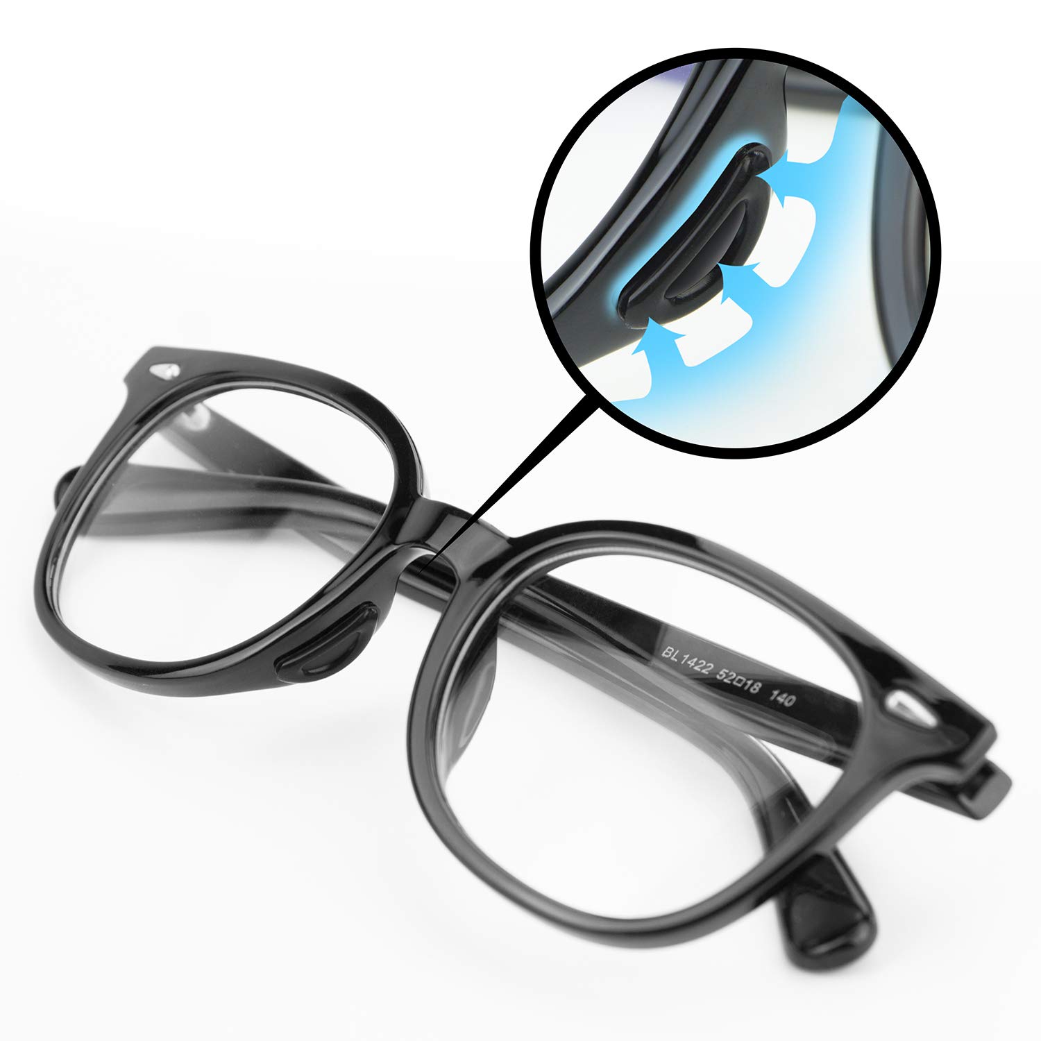 20 Pairs Anti-Slip Silicone Nose Pads for Glasses & Sunglasses - Thin Adhesive Stick-On Eyewear Nose Pads (Black) - Perfect for Reading, Driving & Daily Wear Comfort