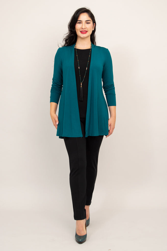 Eco-Friendly Bamboo Chopra Jacket for Women - Soft & Breathable Teal Outerwear - Perfect for Yoga, Hiking & Casual Wear