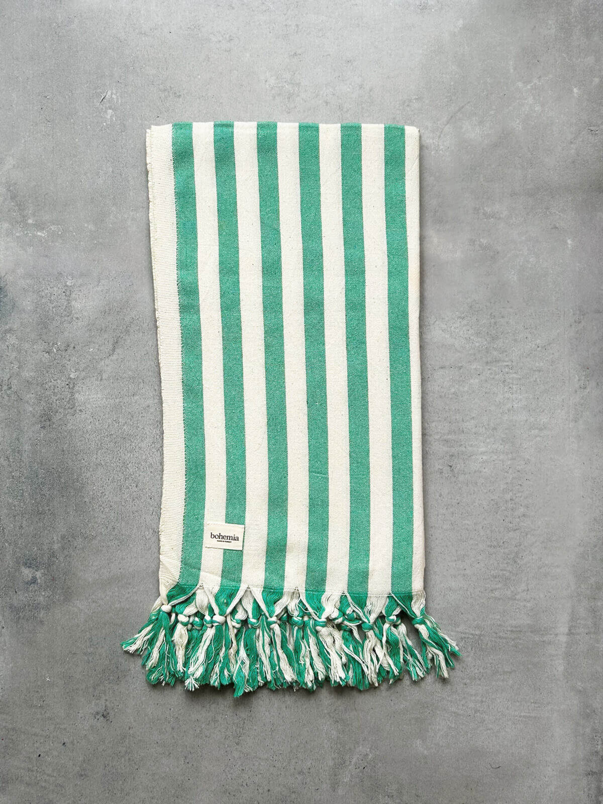 Brighton Striped Hammam Towel - Soft & Absorbent Turkish Bath Towel, Lightweight & Quick-Dry, Perfect for Beach, Yoga, Spa & Travel - Green
