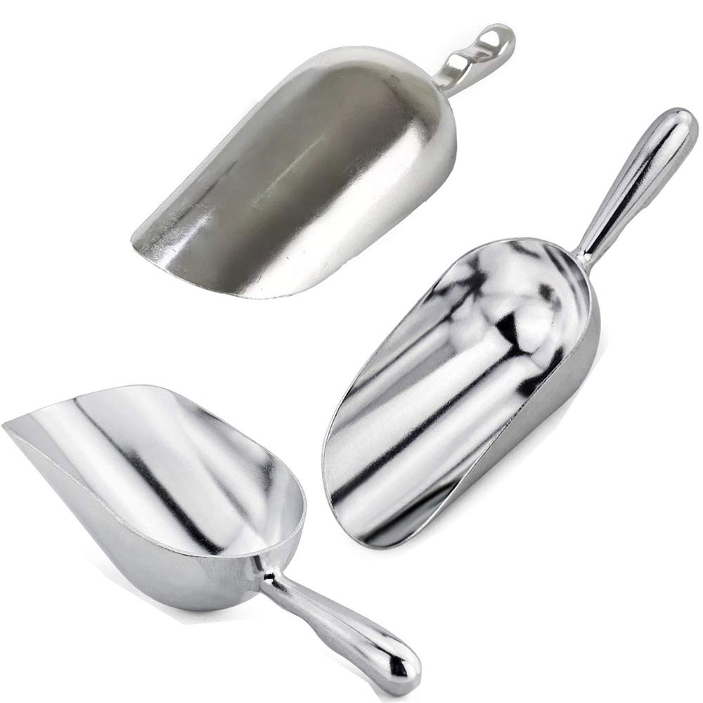 24 oz Cast Aluminum Ice Cube Scoop - Multipurpose Kitchen Shovel for Ice Maker, Freezer & Coffee Beans | Durable Food Scoop for Cocktails, Smoothies & Home Bars