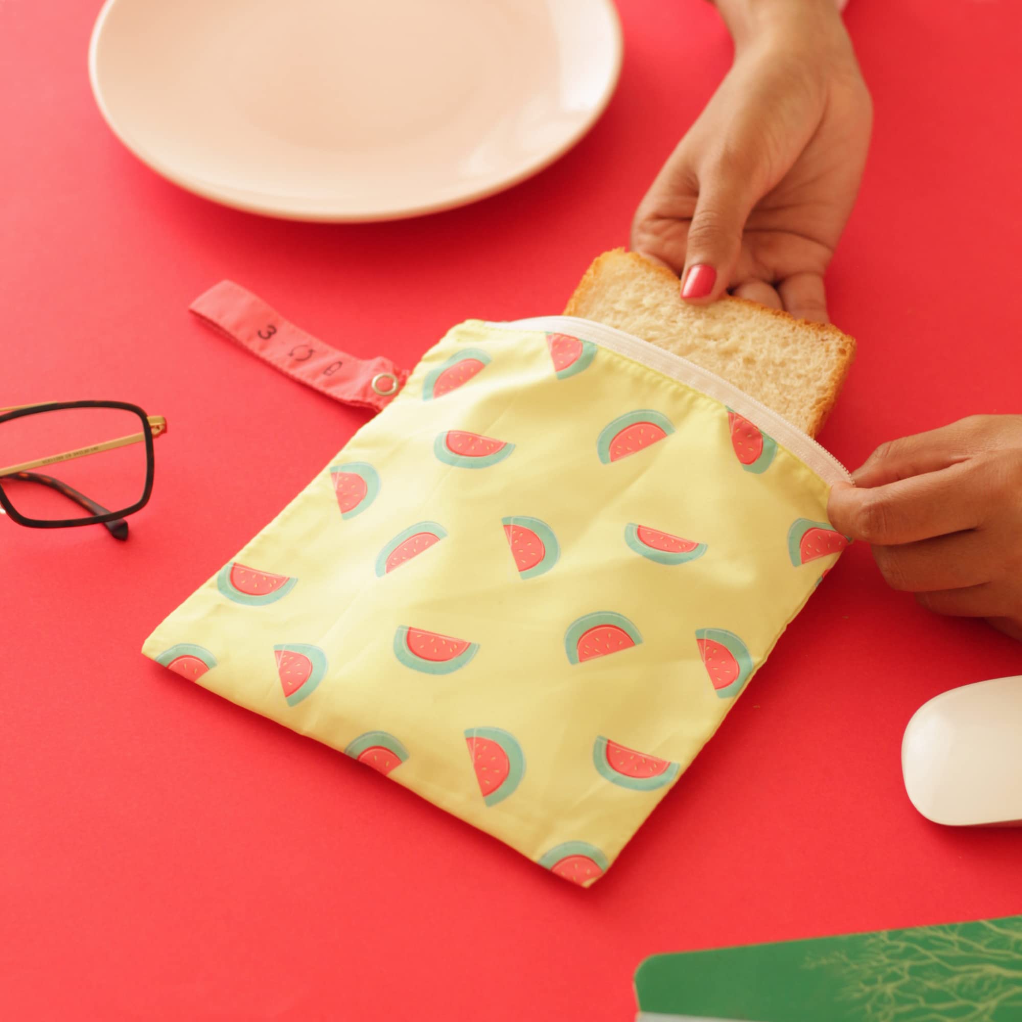EcoRight 100% Recycled Reusable Sandwich Bags & Snack Bags - BPA Free, Food Safe, Set of 2 | Perfect for School Lunches, Picnics & Meal Prep