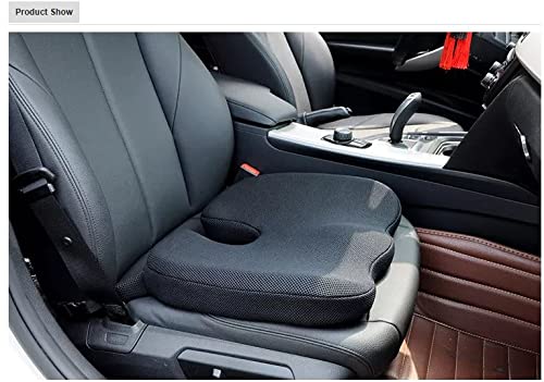Premium Orthopedic Memory Foam Seat Cushion for Car, Office & Gaming Chairs - Coccyx & Tailbone Pain Relief - Sciatica Support Pillow for Sitting (Red Velvet) - Perfect for Long Drives, Work & Home Comfort