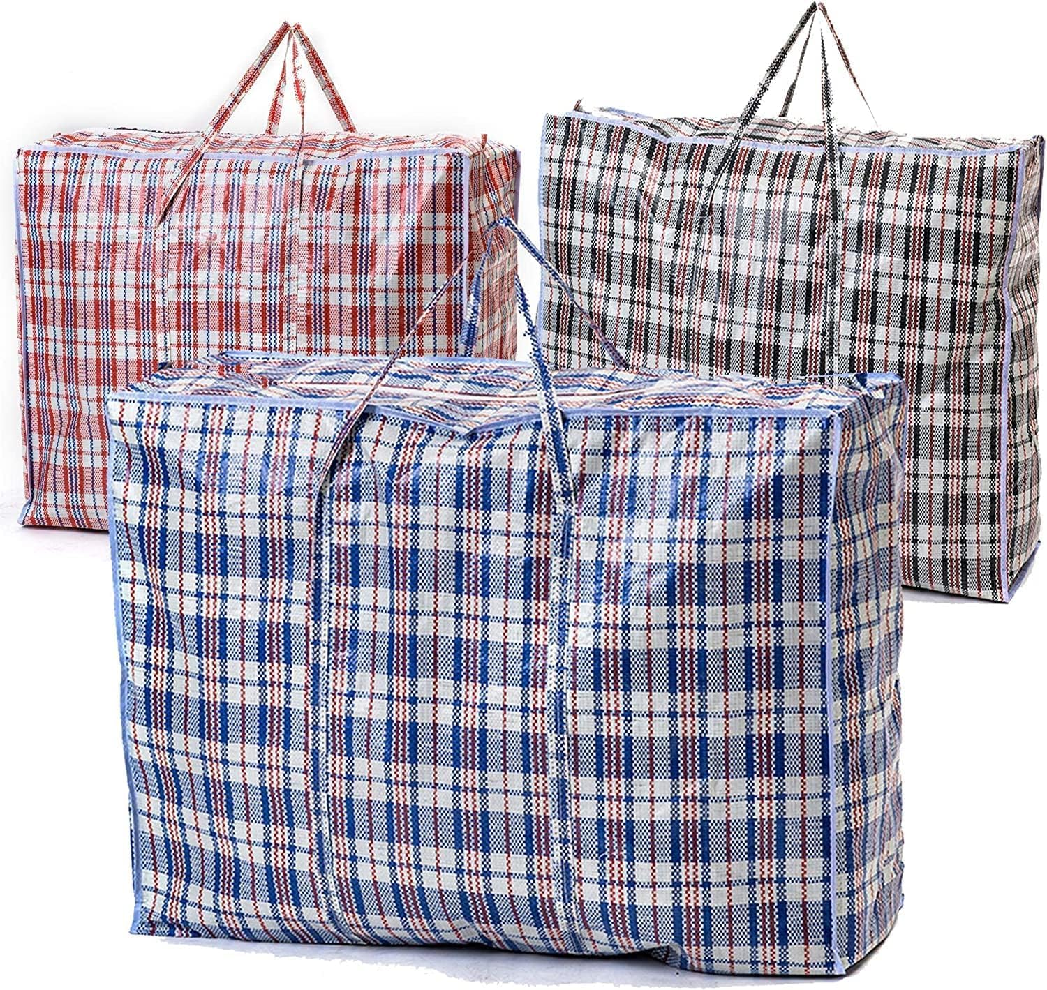 Extra Large Heavy Duty Waterproof Laundry Storage Bags with Zipper (5-Pack) - Multi-Colored Organizer for Travel, Camping & Home Use