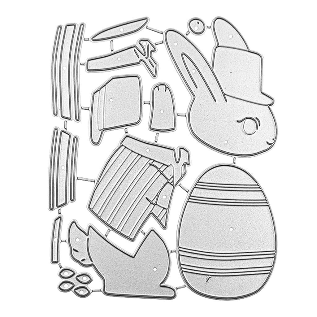 Easter Eggs & Rabbit Metal Die Cuts for Scrapbooking - DIY Album Stamps, Card Making & Paper Craft Embossing Decorations | Perfect for Easter Cards, Spring DIY Projects & Home Decor