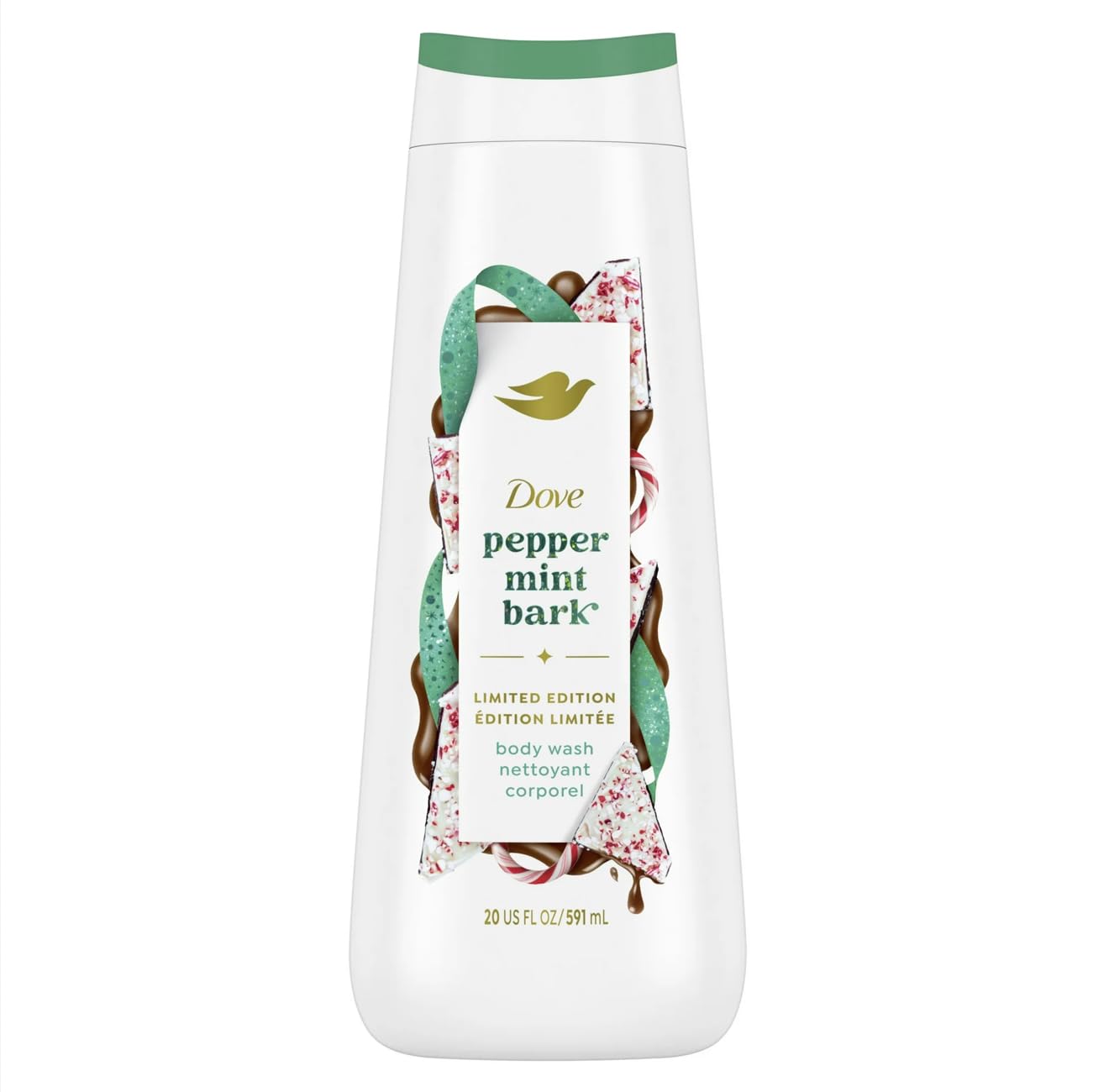 Peppermint Bark Body Wash - Limited Edition Holiday Scent (20 fl oz) for Refreshing Winter Showers & Gift Giving