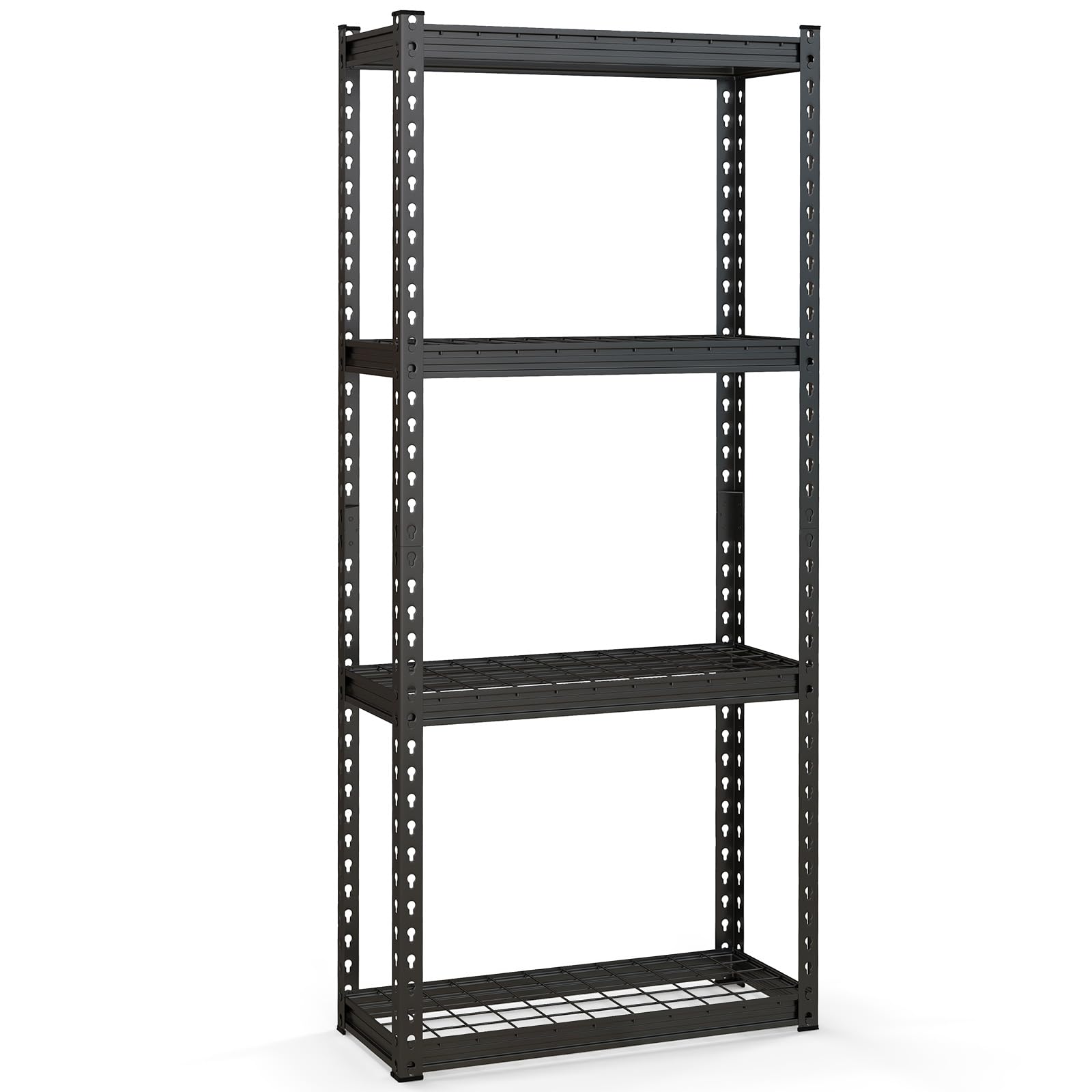 Goplus 4-Tier Heavy Duty Metal Shelving Unit - Adjustable Wire Storage Rack with Anti-Slip Foot Pads, 12