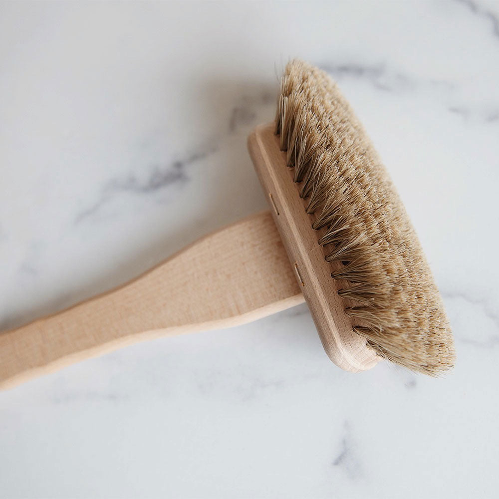 Natural Wooden Shower & Tub Cleaning Brush with Soft Bristles - Gentle Scrubbing for Bathroom, Kitchen, and Tile Surfaces - Perfect for Daily Cleaning & Stain Removal