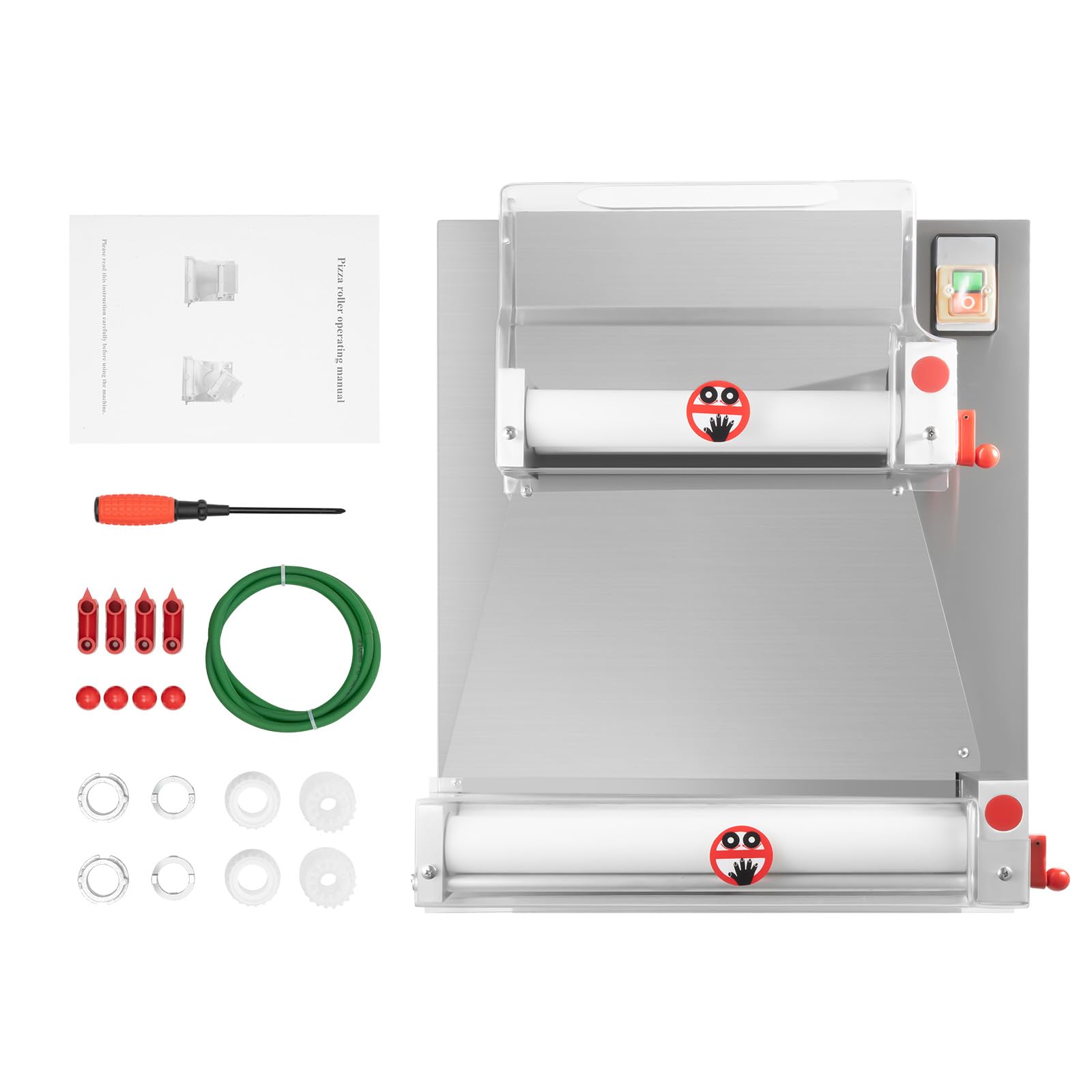 370W 110V Commercial Electric Dough Roller Sheeter Machine - Adjustable Pizza Dough Press for Bakeries, Pizzerias & Restaurants | Perfect for Making Homemade Pizza, Pastry, Pasta & Bread Dough
