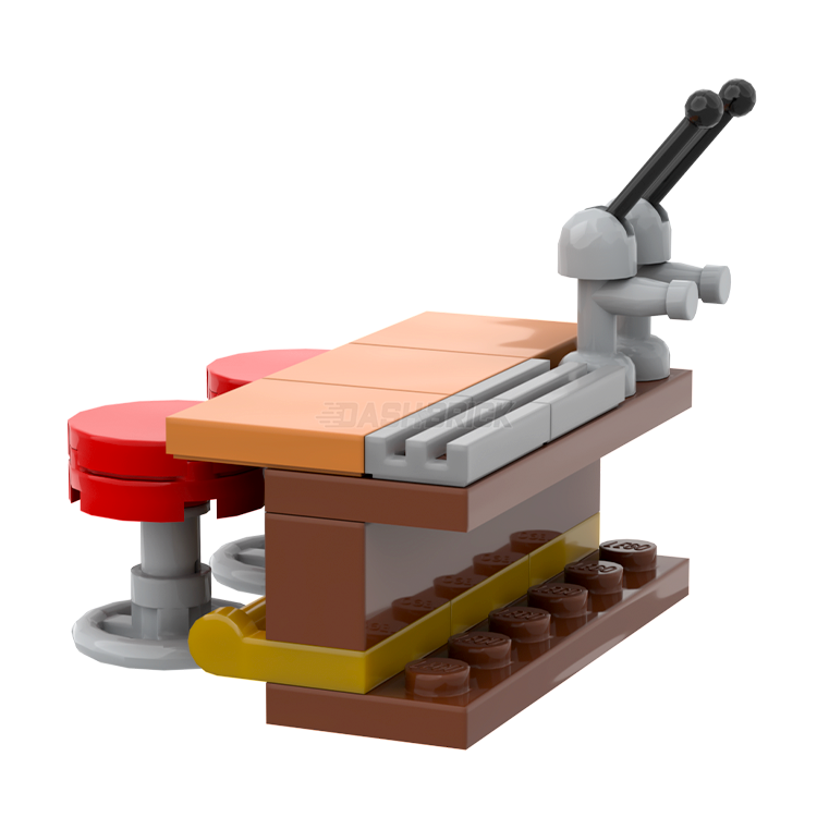 LEGO Brickhouse Bar Straight Bar with 2 Seats & Beer Taps - MiniMOC Building Kit for Adults, Perfect for Home Decor, Office Display & LEGO Collector Gifts