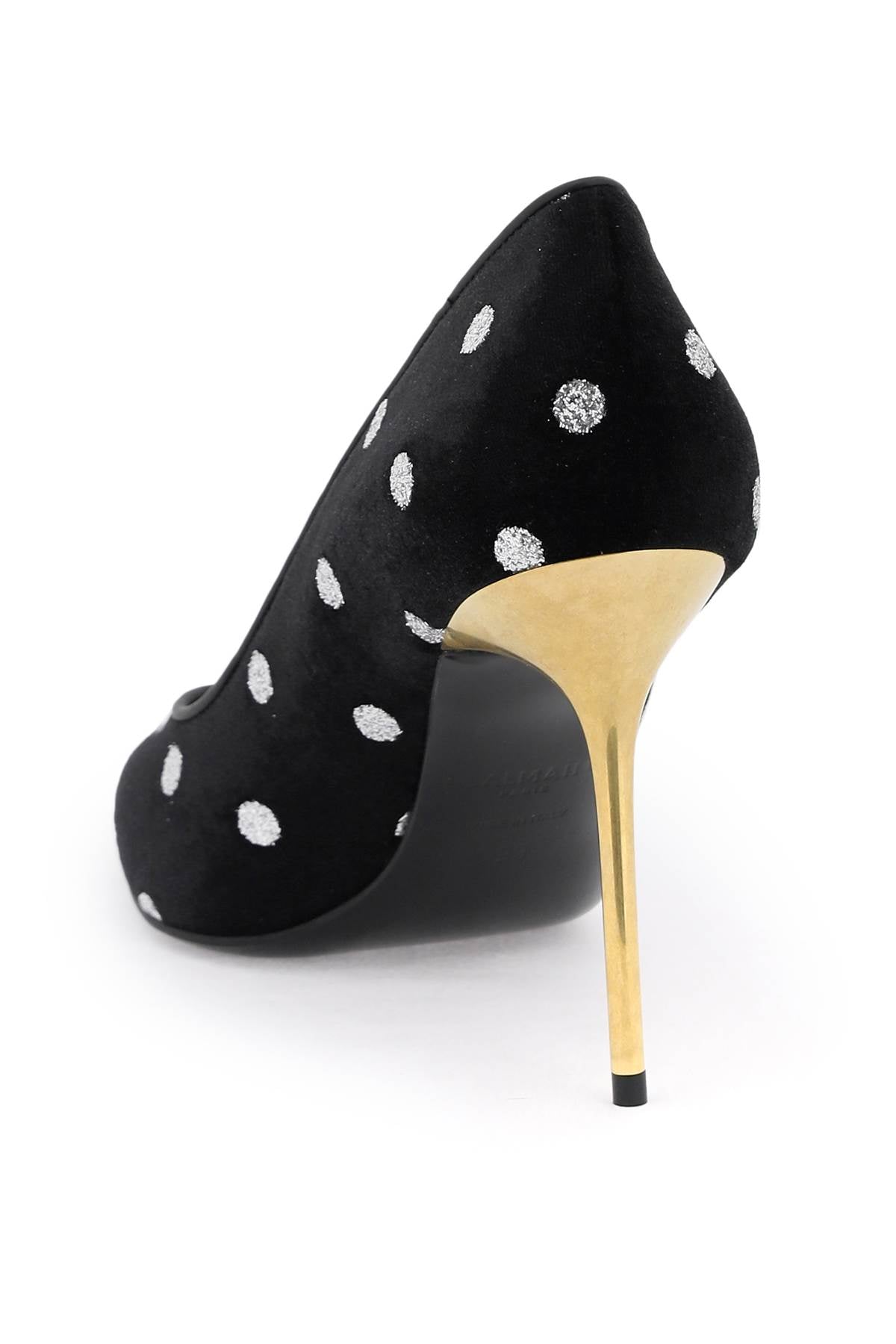 Balmain Polka Dot Velvet Pumps - Women's Luxury High Heels for Parties, Weddings & Evening Events