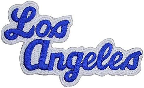 USA Military Embroidered Patch - Los Angeles Badge Blue Tactical Morale Patch for Army Uniforms | Iron-On & Sew-On Embroidered Applique | Perfect for Jackets, Backpacks, Hats & Tactical Gear