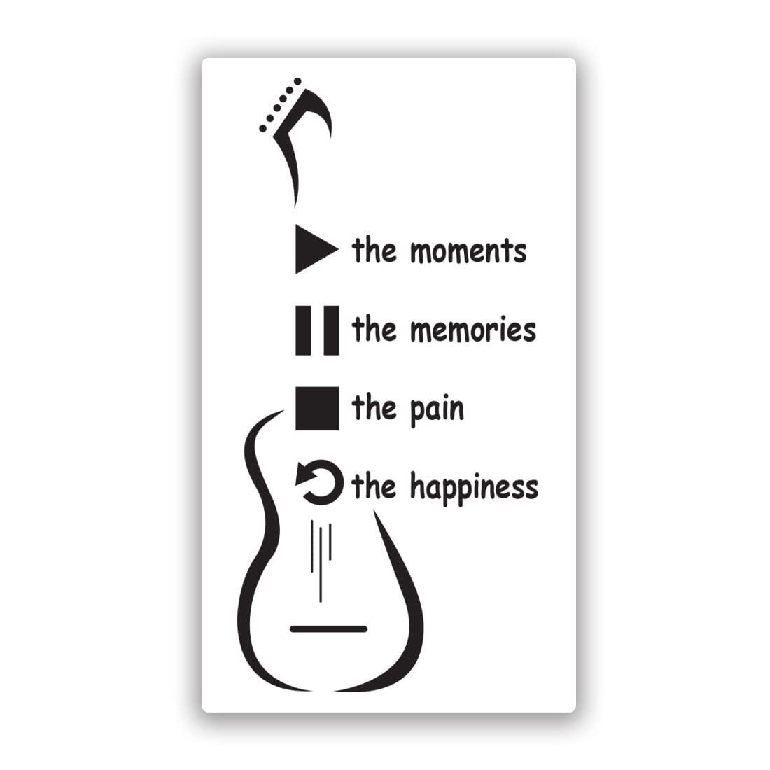 Waterproof Temporary Tattoos for Men & Women - Guitar with Moments Design - Multicolor Body Art for Music Lovers, Concerts, Parties & Festivals
