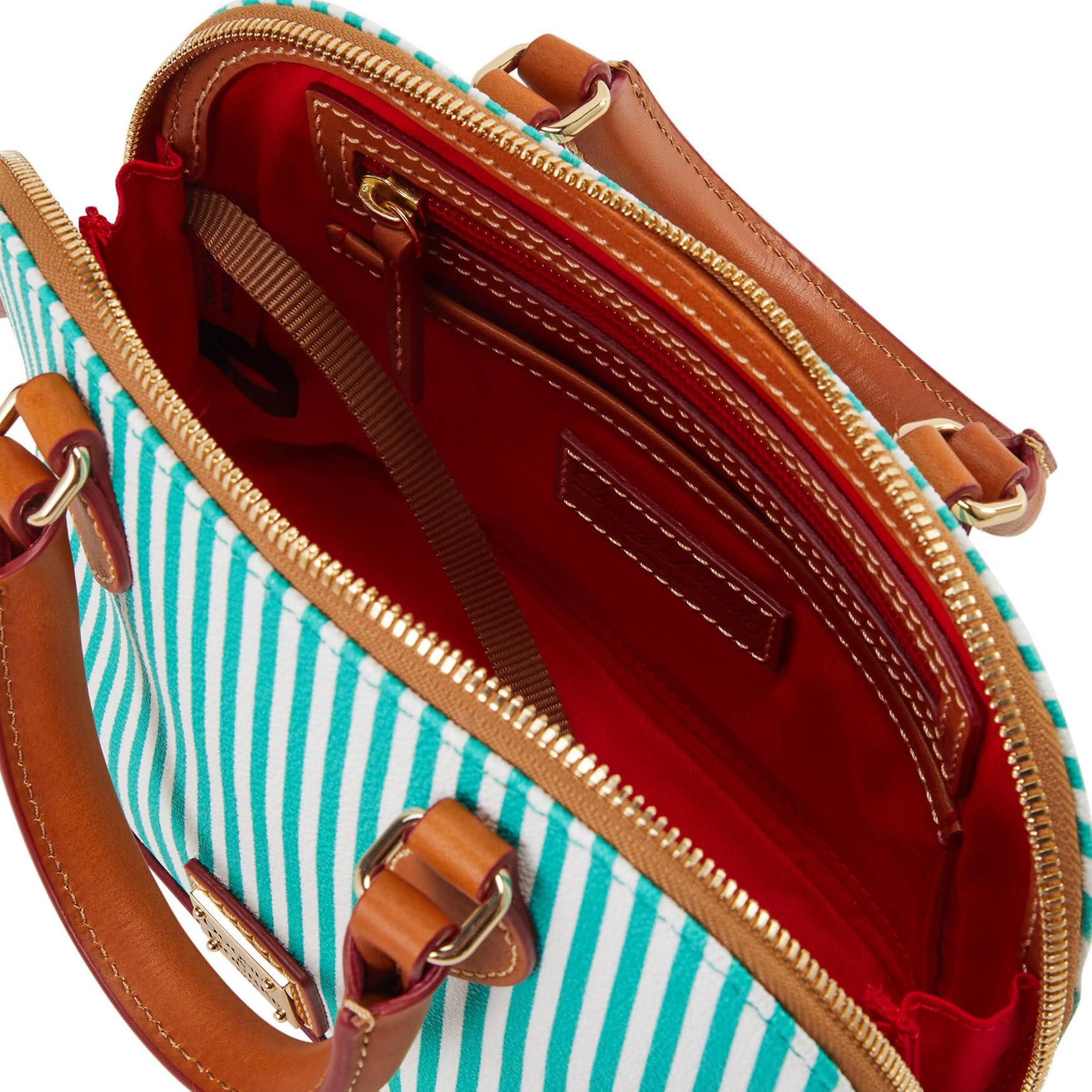 Dooney & Bourke Women's Seaview Bitsy Small Striped Satchel Handbag with Removable Crossbody Strap - Fashionable Purse for Work, Travel & Everyday Use
