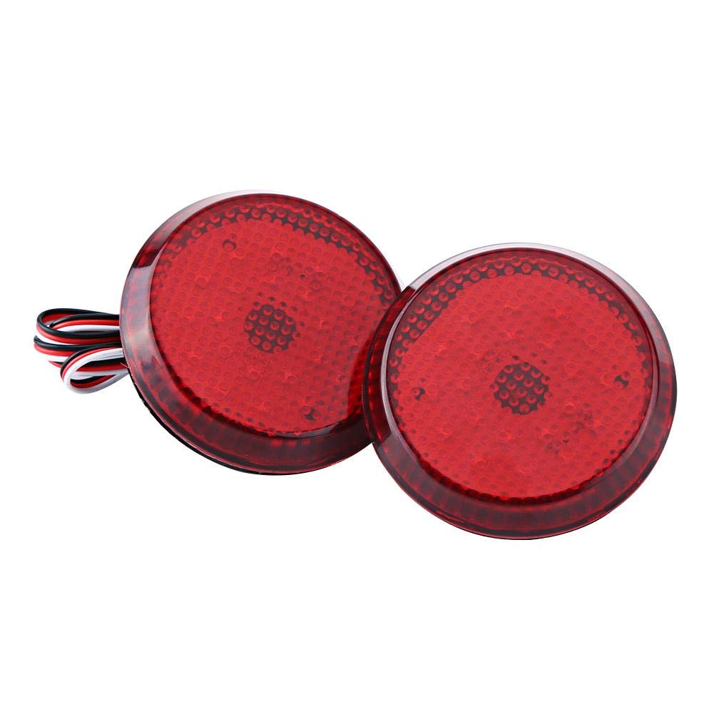 Fydun 6.8cm Red LED Rear Bumper Reflector Lights - Car Tail Light, Fog Light & Brake Stop Lamp for Toyota Corolla | Enhanced Night Visibility & Safety Driving