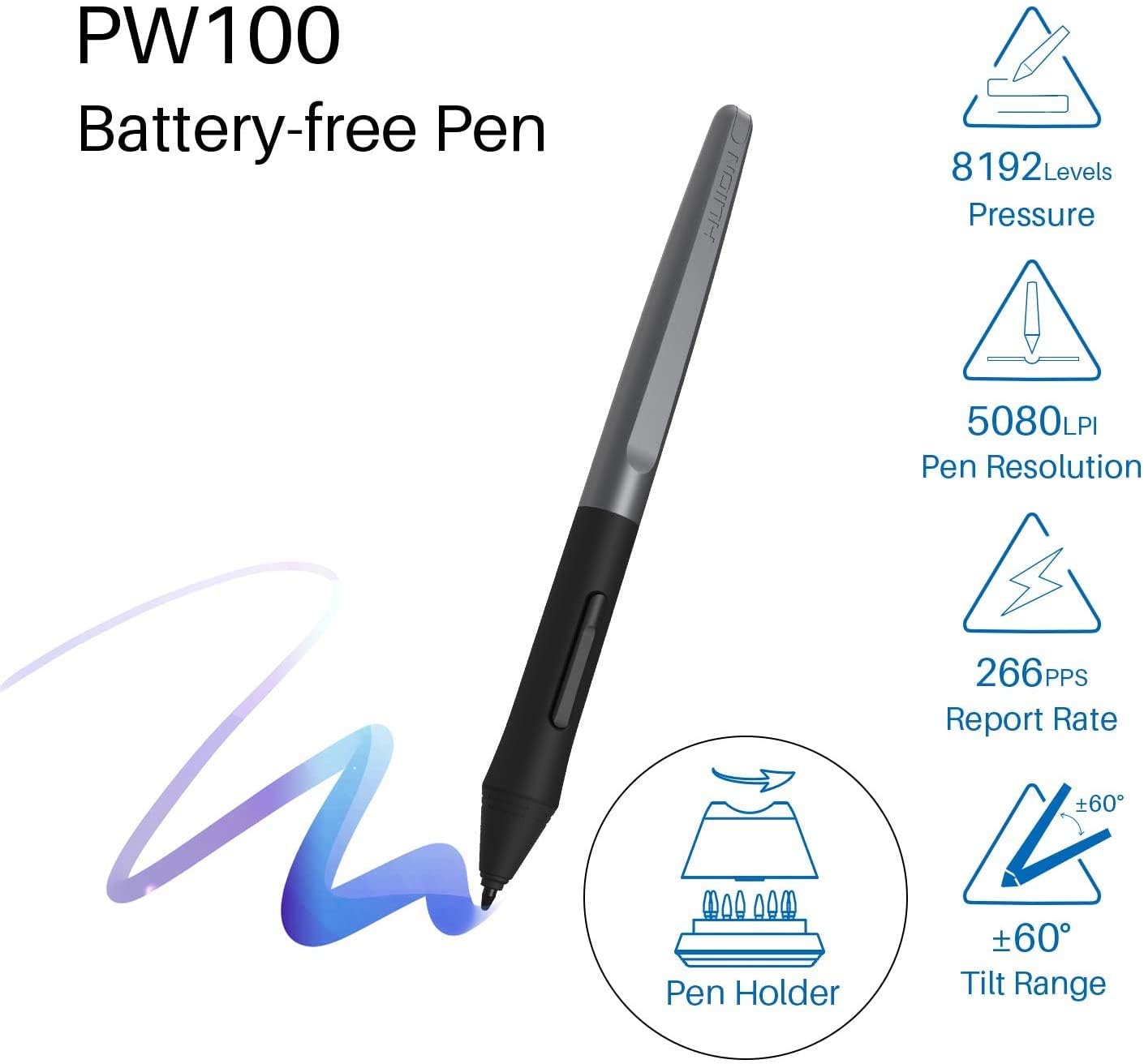 HUION Inspiroy H950P 8x5 Inch Digital Drawing Tablet with Battery-Free Stylus - 8192 Pressure Levels & Tilt Support - 8 Customizable Hotkeys - Compatible with Mac, PC, Mobile - Perfect for Digital Art, Graphic Design, Online Teaching, Remote Work & OSU Gaming