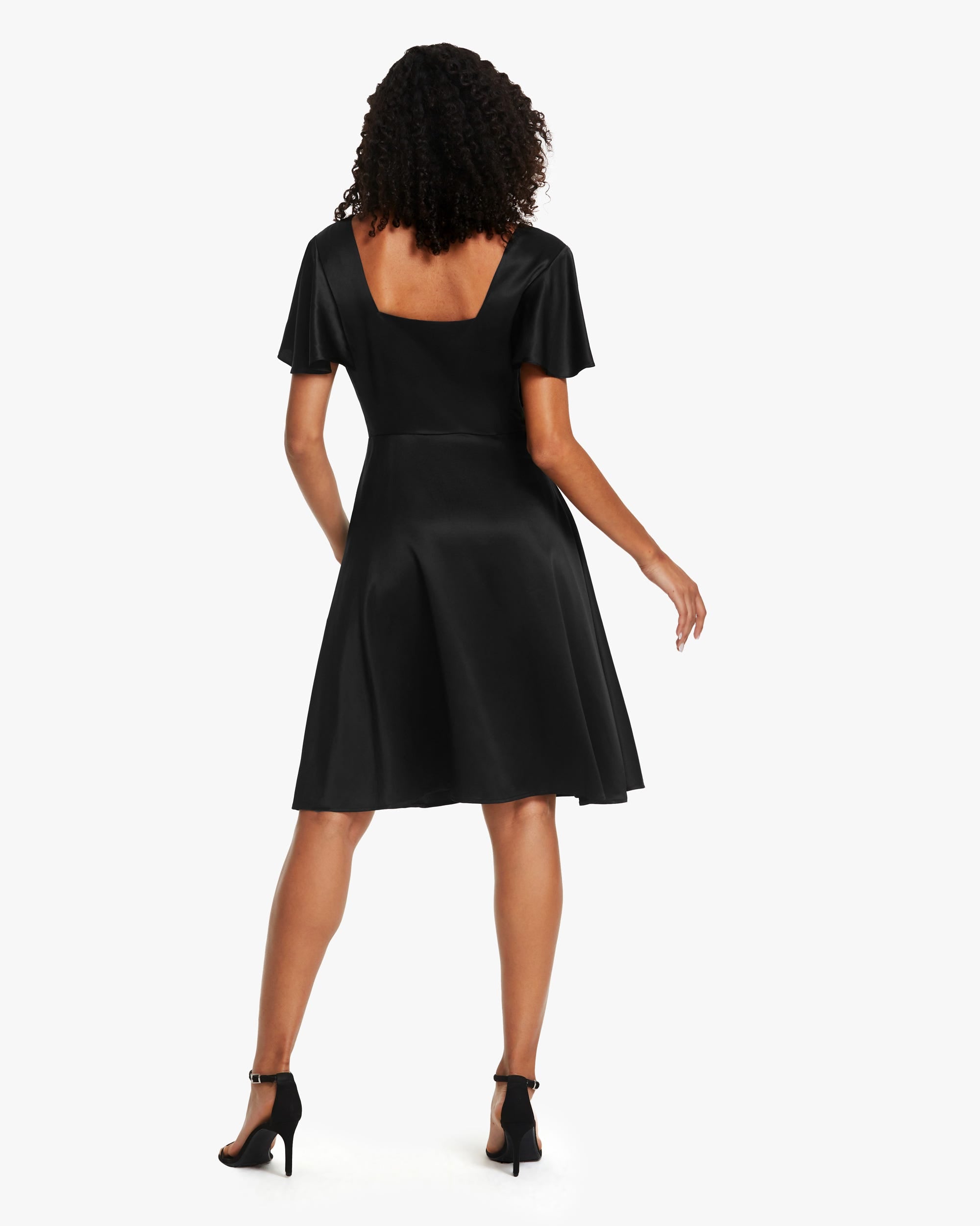 Elegant V-Neck Silk Midi Dress for Women - Glossy & Luxurious Formal Evening Gown for Parties, Weddings & Special Occasions