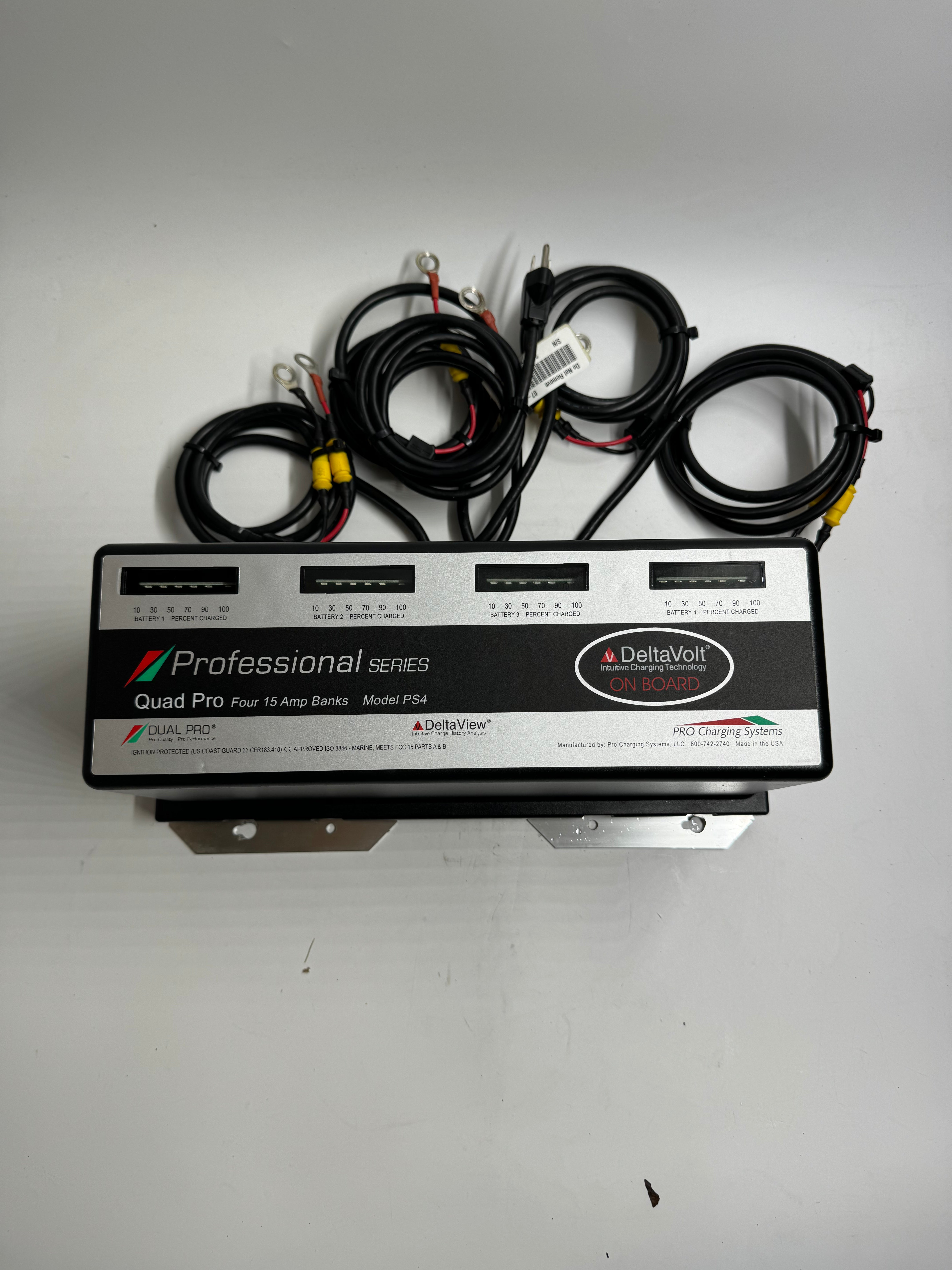Dual Pro Pro Series 4 Bank Marine Battery Charger - 12V/24V Onboard Charging System for Boats, RVs & Watercraft - Perfect for Deep Cycle & AGM Batteries