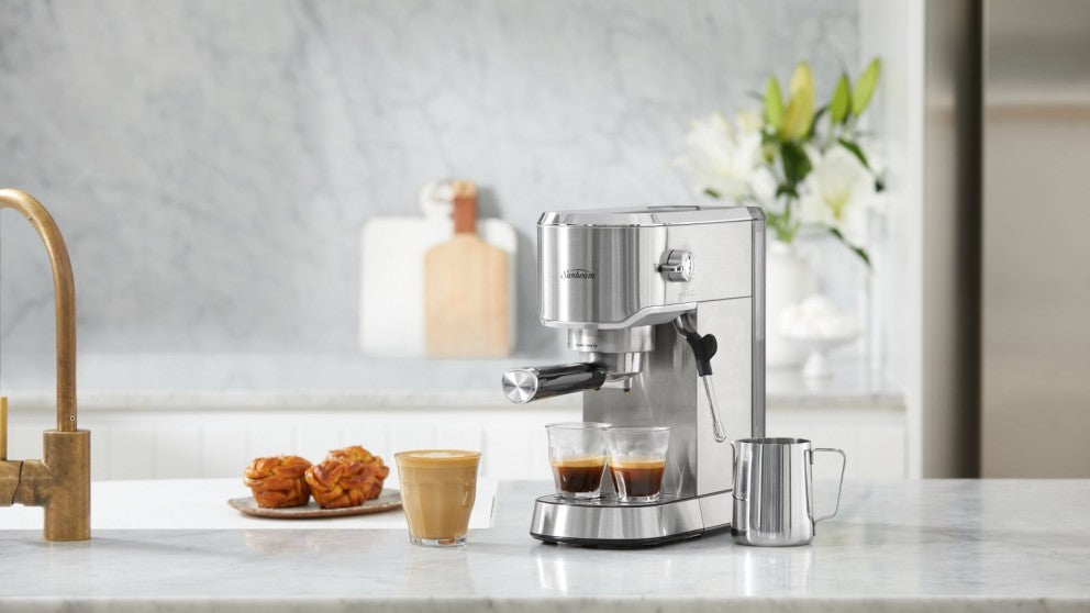Sunbeam EMM2900SS Compact Barista Espresso Machine - Perfect for Home Coffee Lovers & Small Kitchens | Makes Lattes, Cappuccinos & Americanos