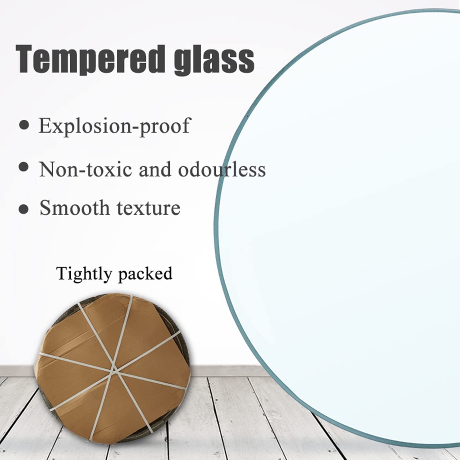 34/36/39/40 Inch Tempered Glass Round Table Top - 7mm Thick Clear Dining Table Protector Cover | Replacement Glass Top for Indoor & Outdoor Tables | Perfect for Dining Room, Patio, Restaurant, and Office Use