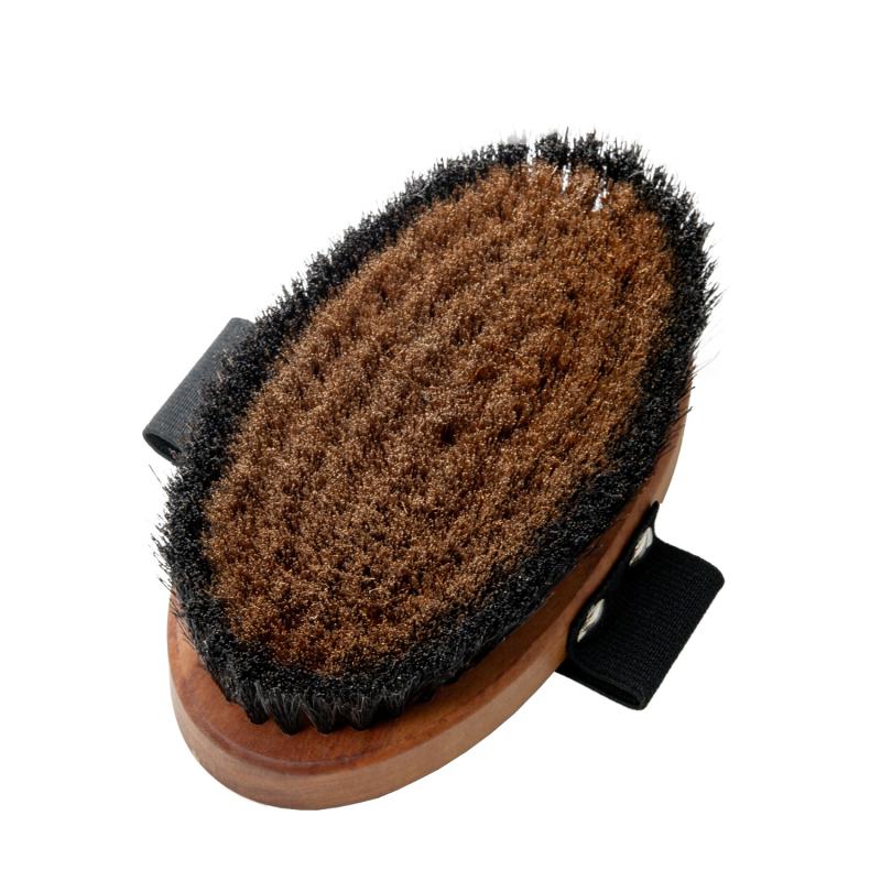 Tauro Pro Line Massage Brush - Natural Pear Wood & Horse Hair Bristles - Antistatic, Light Brown, Oval Shape (5.3x2.8 inches) - Perfect for Relaxation, Detangling & Styling Hair