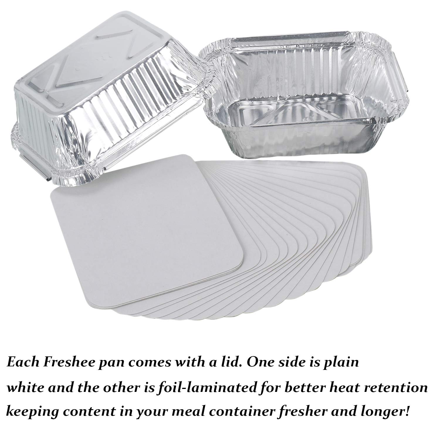 Freshee 50-Pack Aluminum Foil Containers with Lids - 250ml Disposable Food Storage Containers for Meal Prep, Takeout, and Leftovers | Perfect for Restaurants, Catering, and Home Kitchen Use