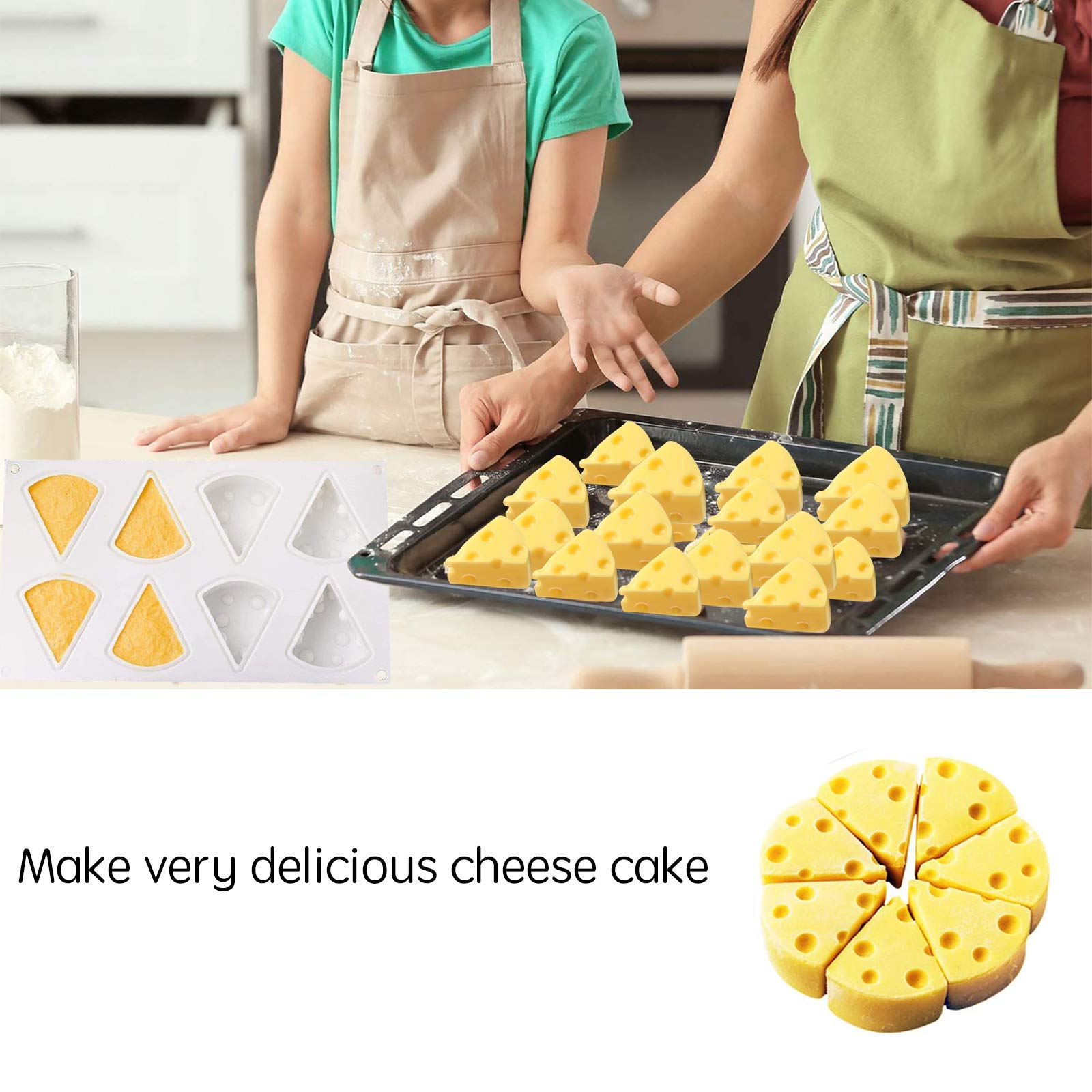 3D Silicone Baking Mold for Mousse Cake, Ice Cream & Chocolate - Cheese Shape Silicone Mold for Pastry, Candy & French Desserts | Perfect for Cake Decoration, Home Baking & Party Treats