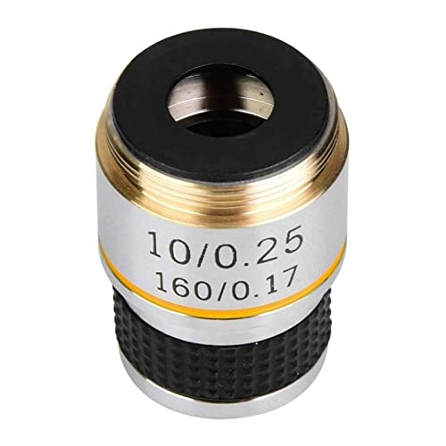 Premium 10X Objective Oil Lens for Biological Microscopes - Microscope Accessories Kit with 185 Slides (Silver) - Ideal for Lab Research, Education & Scientific Studies