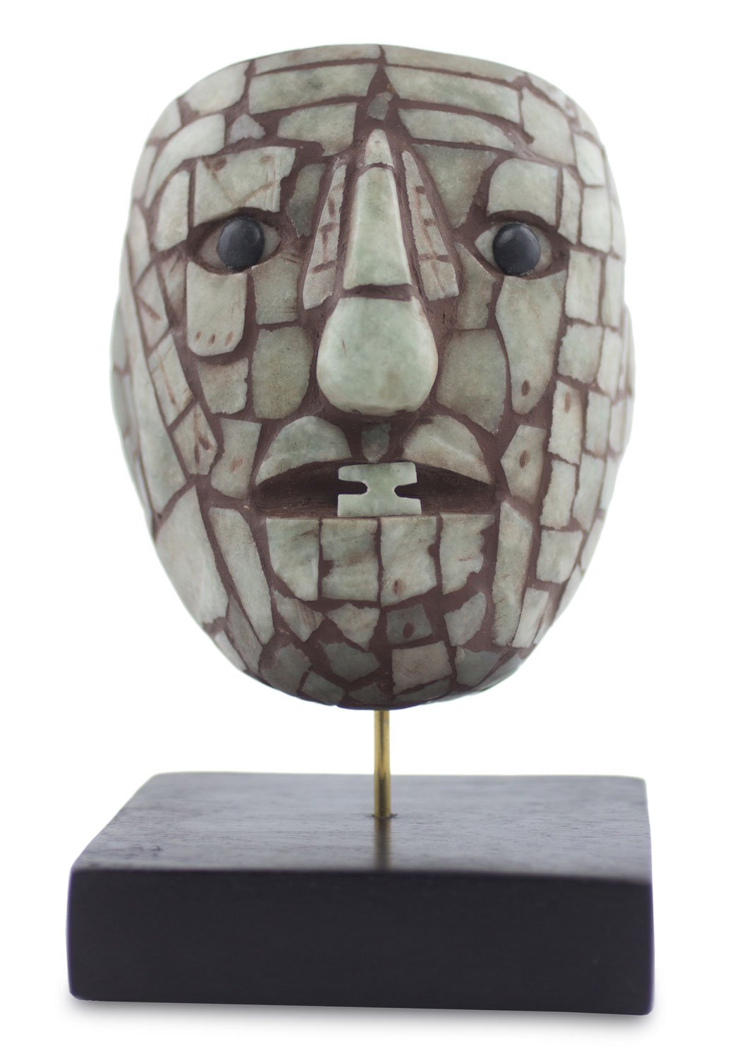 NOVICA Maya King Pacal Jade Mask - Handcrafted Mayan Artifact, Authentic Jade Carving for Home Decor & Cultural Collectors | Perfect for Wall Display, Gift Giving & Spiritual Spaces