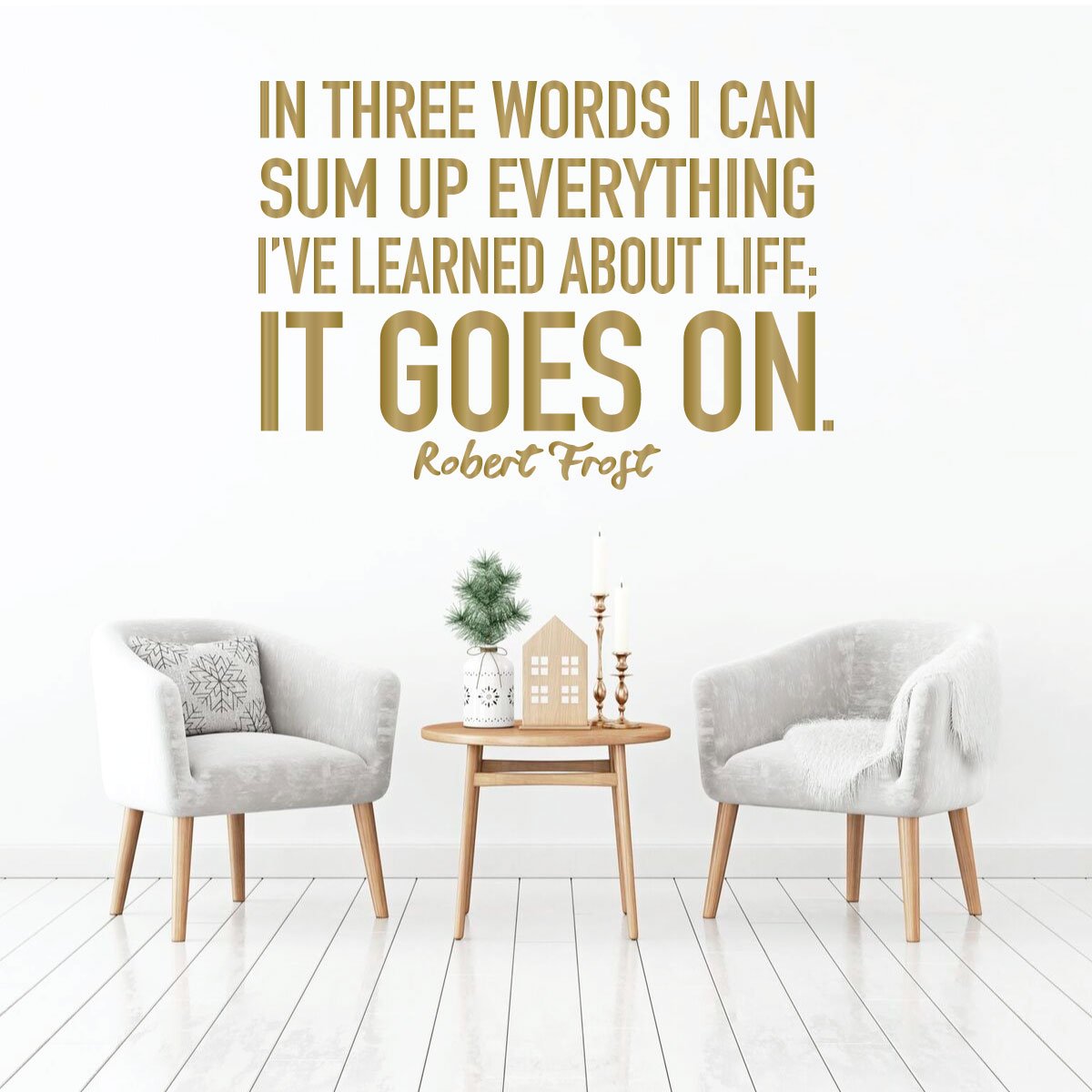 Inspirational Wall Decal - 'It Goes On' Robert Frost Quote Vinyl Art Sticker for Home, Bedroom, Living Room Decor - Perfect for Nursery, Office & Dorm Room Wall Art