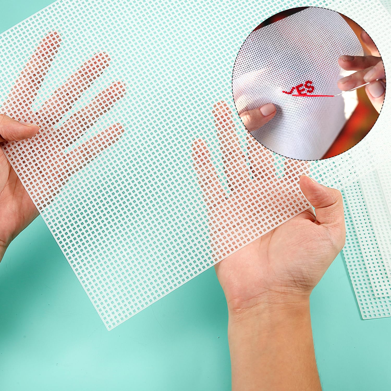 20 Sheets 7CT Clear Plastic Canvas, 13x10.2 Inch Transparent Mesh Sheets for Embroidery, Cross Stitch, Crochet & DIY Crafts - Perfect for Needlepoint, Home Decor & Handmade Gift Projects
